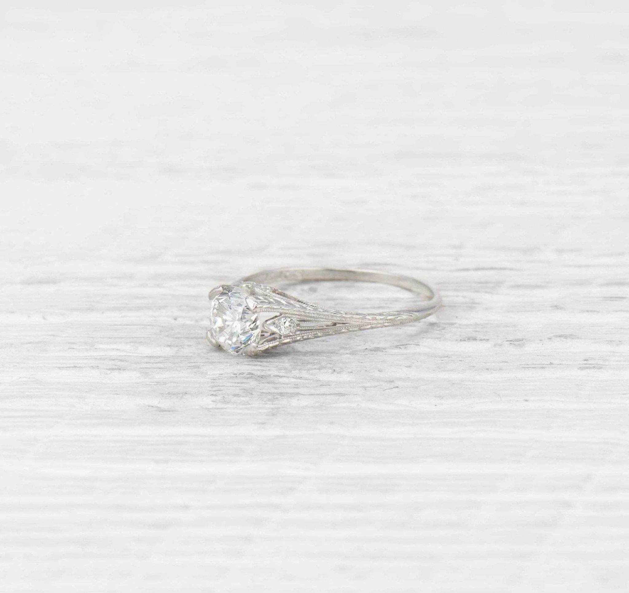 0.97 CARAT EDWARDIAN J E CALDWELL & CO. DIAMOND ENGAGEMENT RING