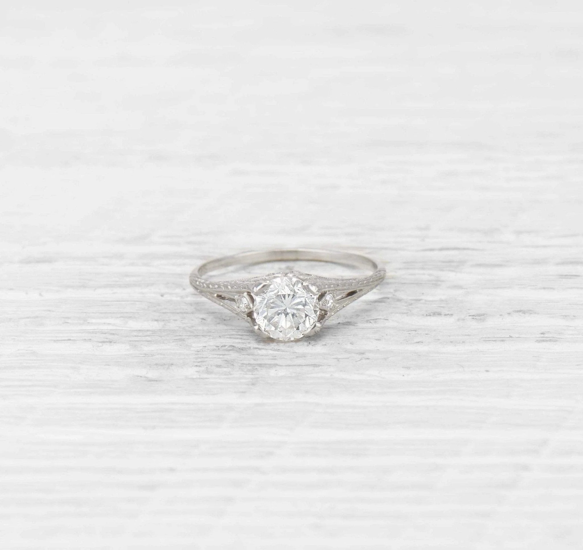 0.97 CARAT EDWARDIAN J E CALDWELL & CO. DIAMOND ENGAGEMENT RING - Image 2