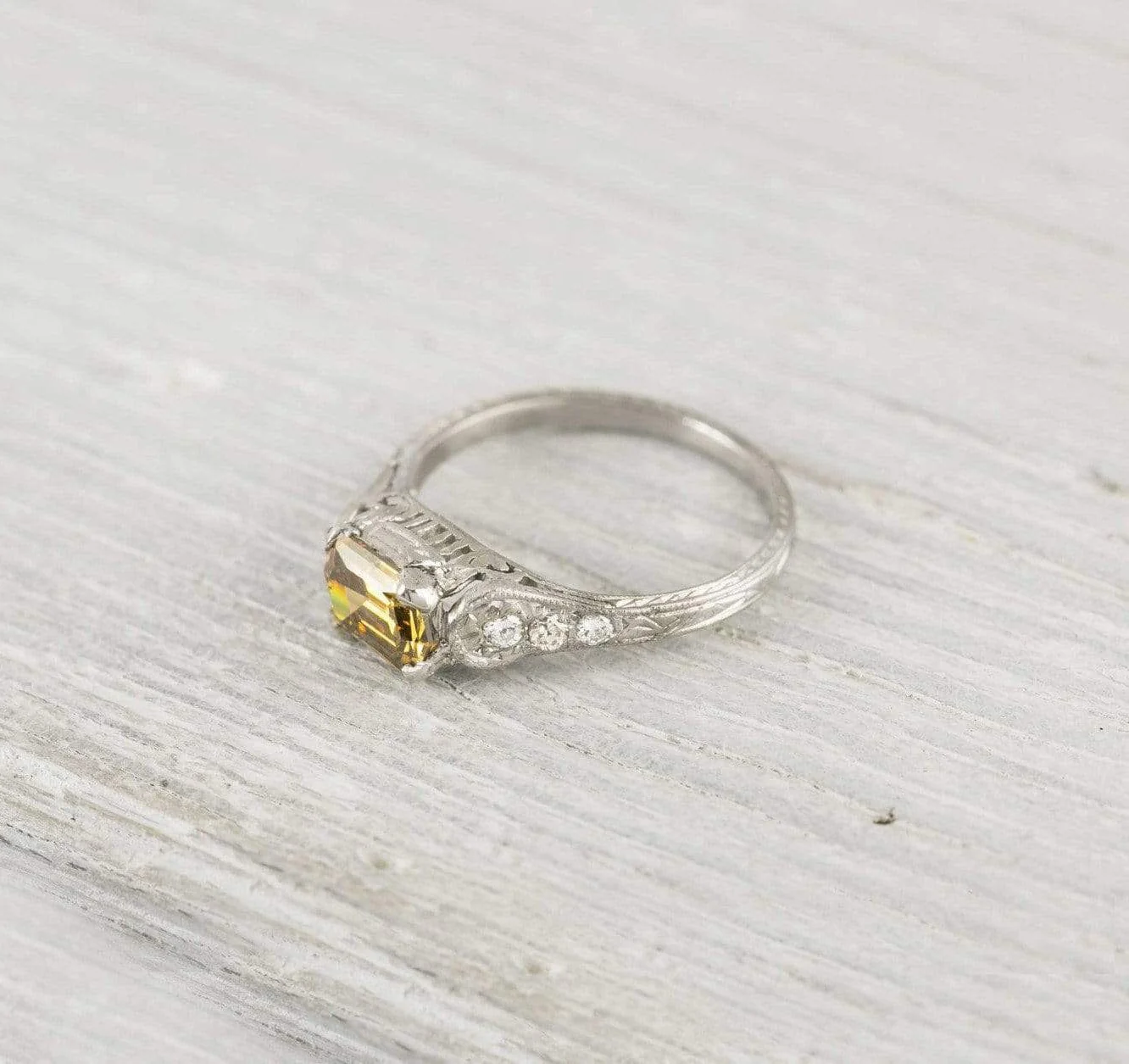 1.02 Carat Fancy Brown-Yellow Diamond Engagement Ring