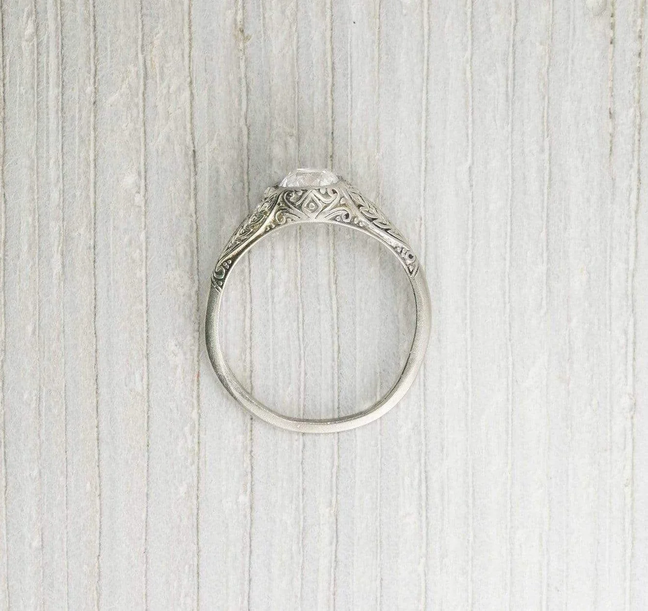 1.02 Carat Vintage Cushion Cut Diamond Engagement Ring - Image 4