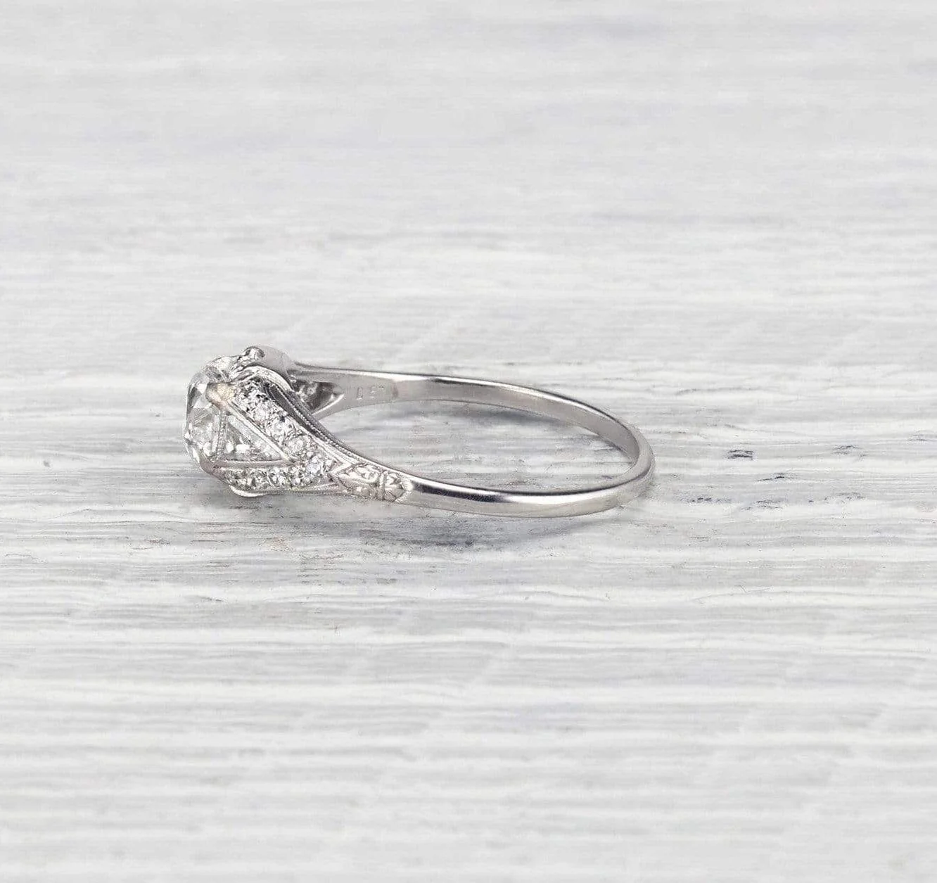 1.04 Carat Art Deco Shreve & Co. Diamond Engagement Ring - Image 3