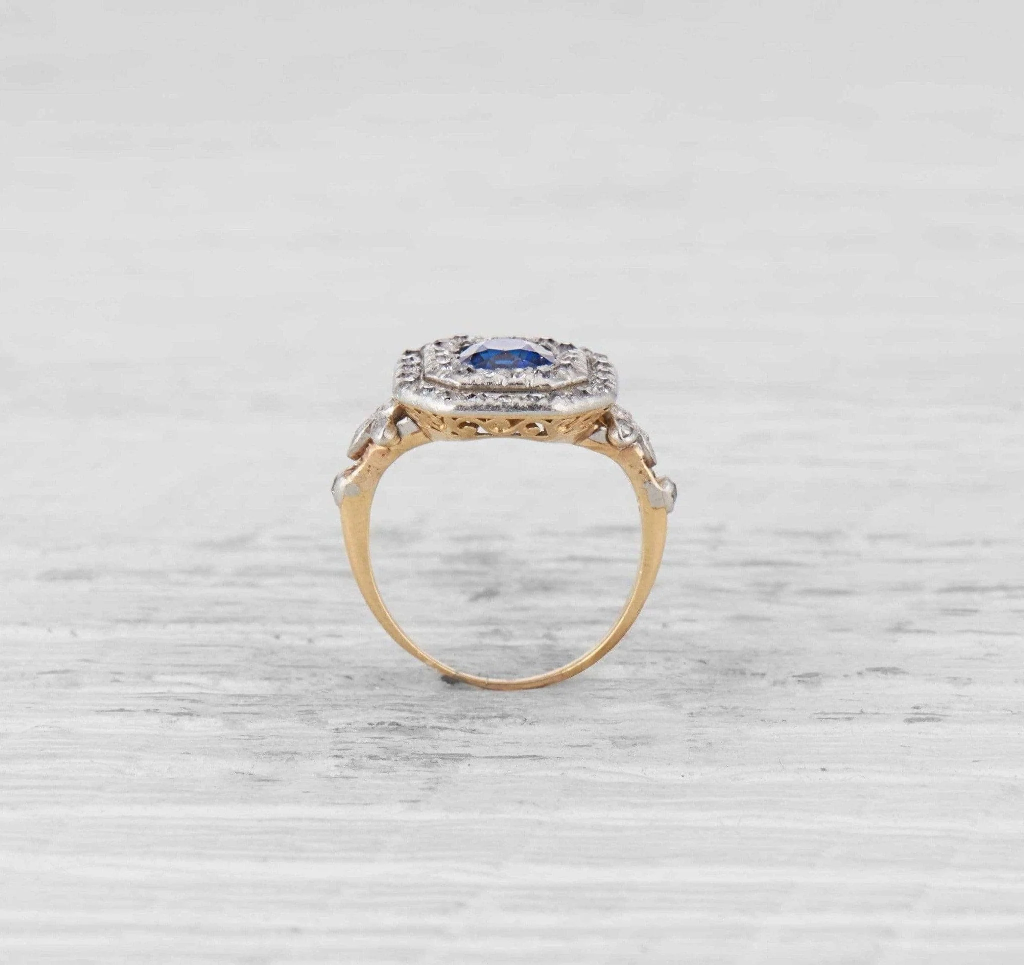 1.06 Carat Edwardian Sapphire & Diamond Ring - Image 4