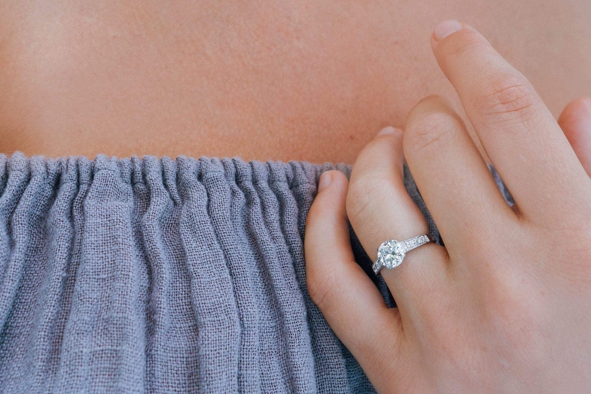 1.07 Carat Edwardian Diamond Engagement Ring - Image 6