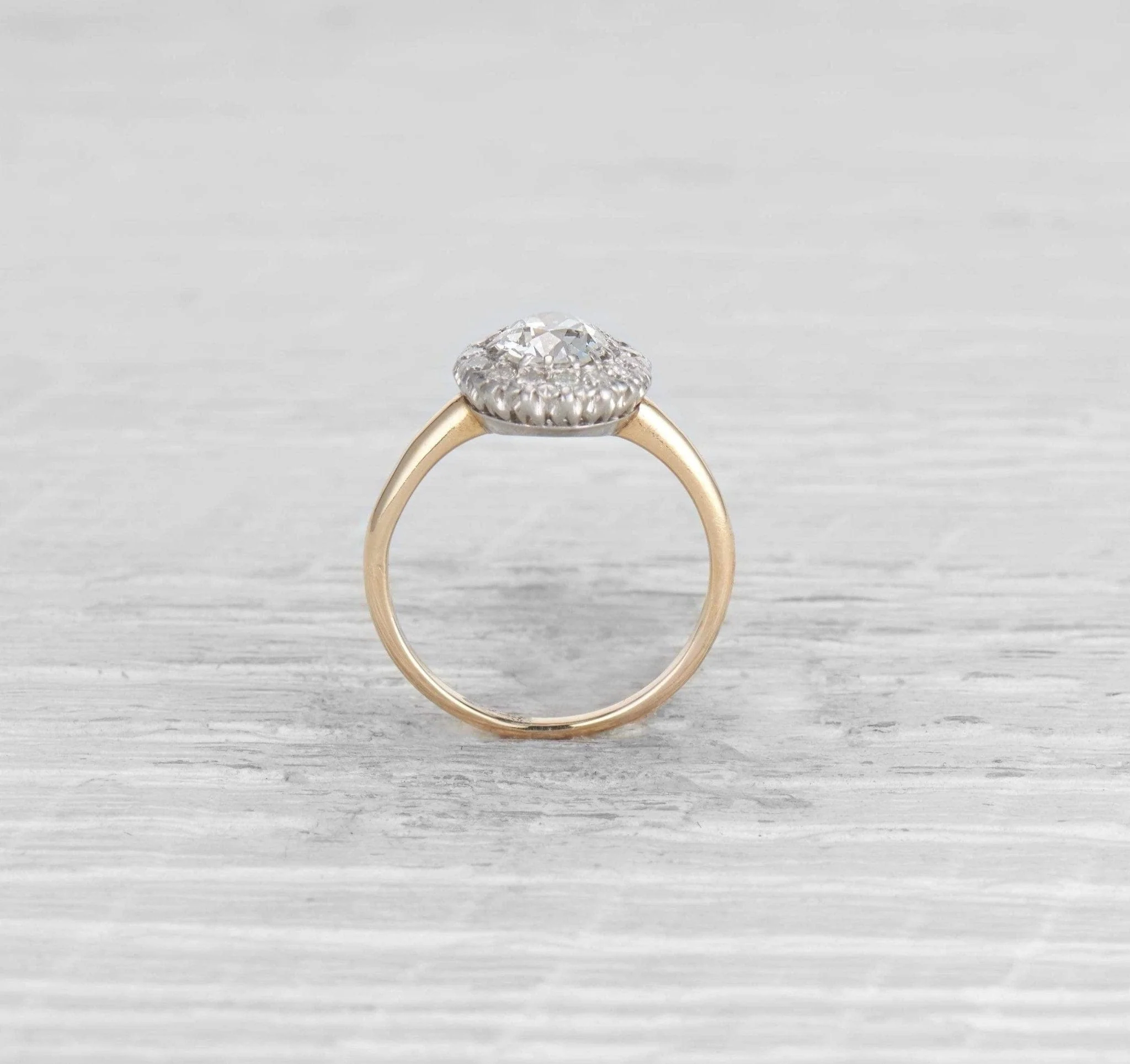 1.10 CARAT EDWARDIAN DIAMOND CLUSTER ENGAGEMENT RING - Image 4
