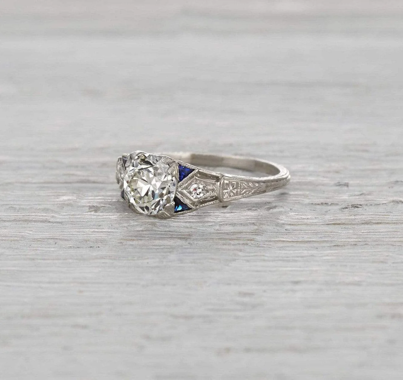 1.21 Carat Art Deco Engagement Ring