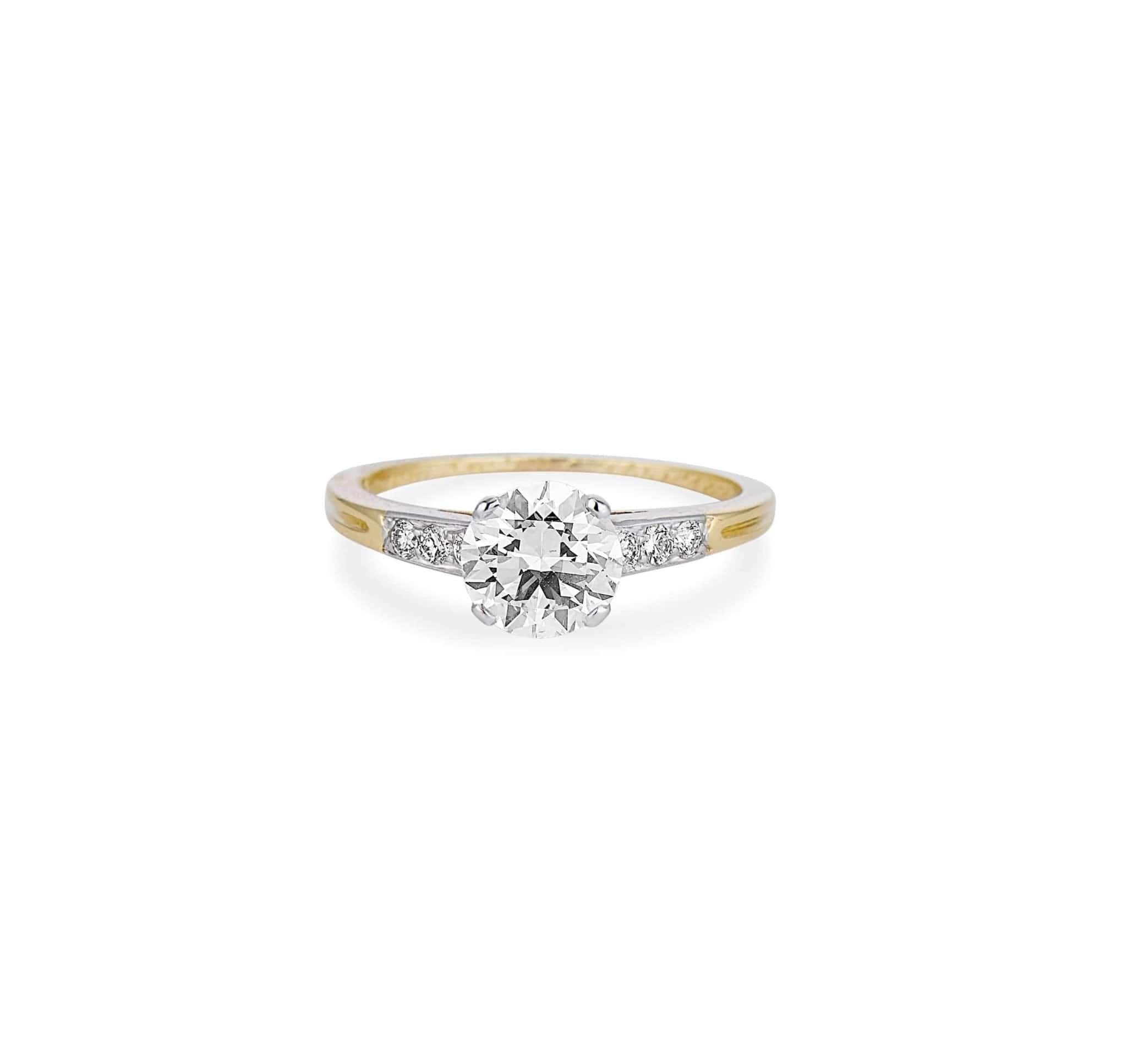1920s Tiffany & Co 1.21 Carat Two Tone Solitaire Ring - Image 2