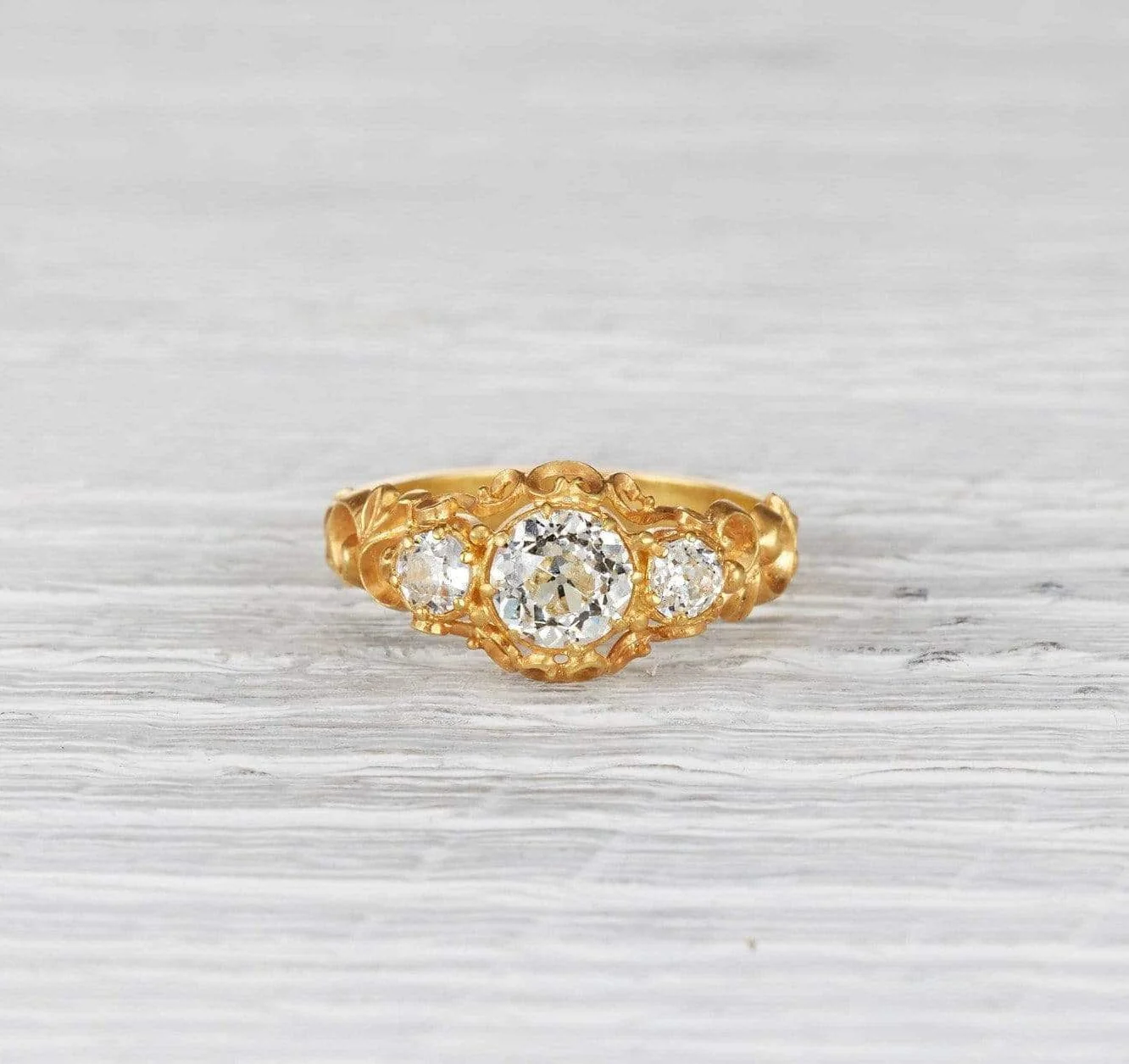 1.23 Carat Victorian Three Stone Engagement Ring - Image 2