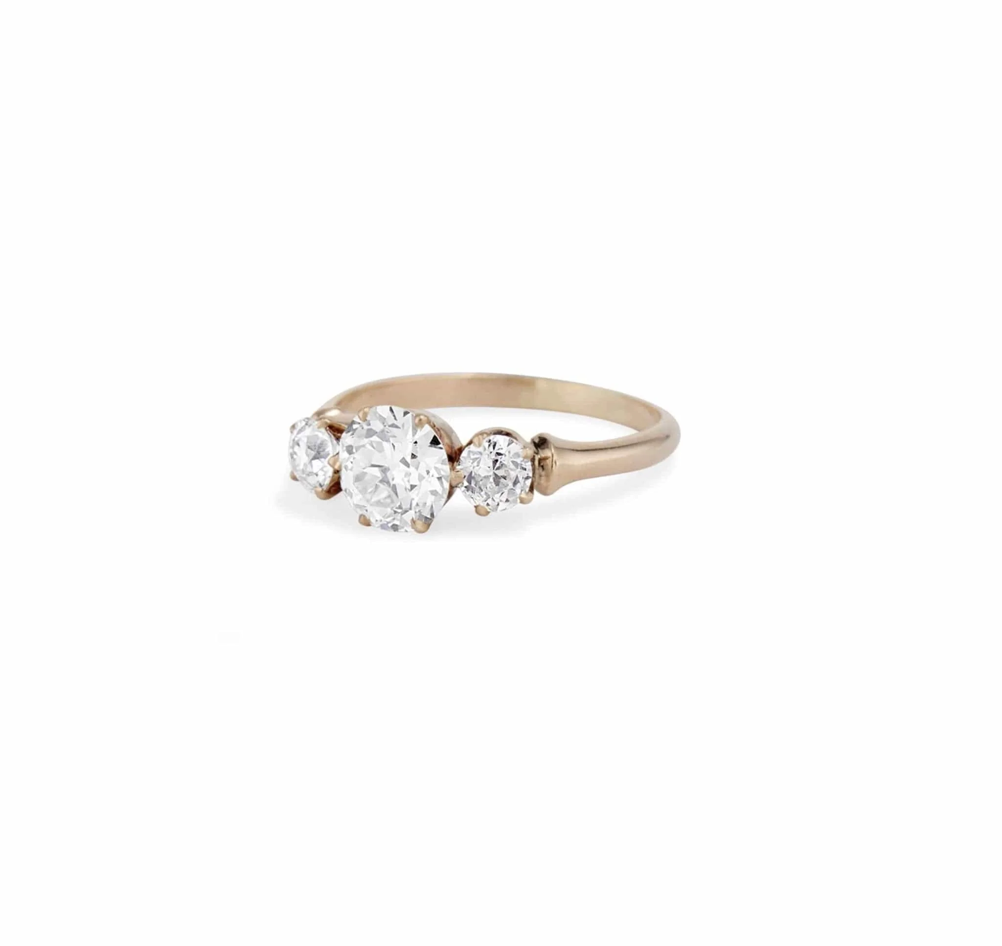 Victorian 1.27 Carat Three Stone Diamond Ring