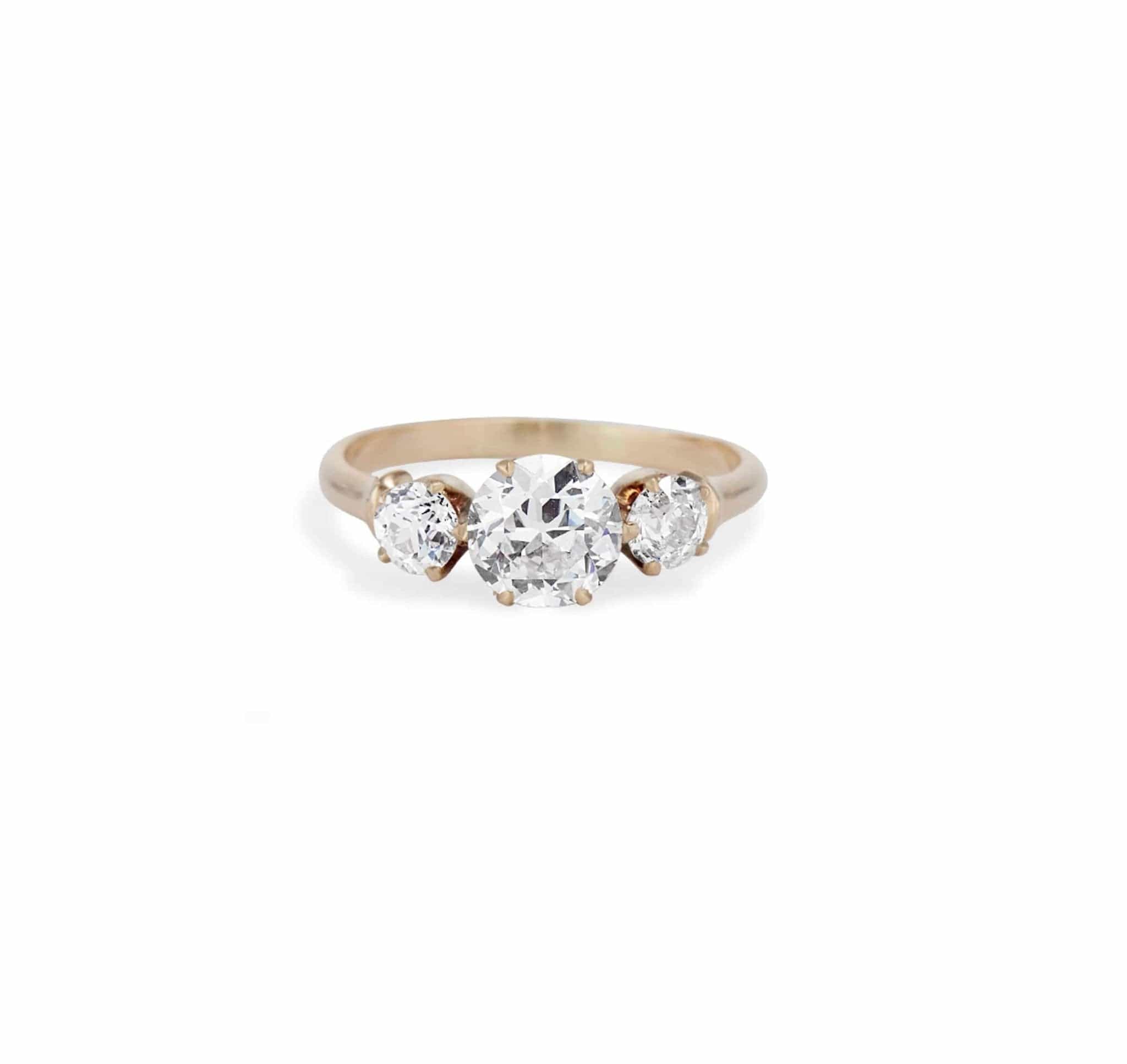 Victorian 1.27 Carat Three Stone Diamond Ring - Image 2
