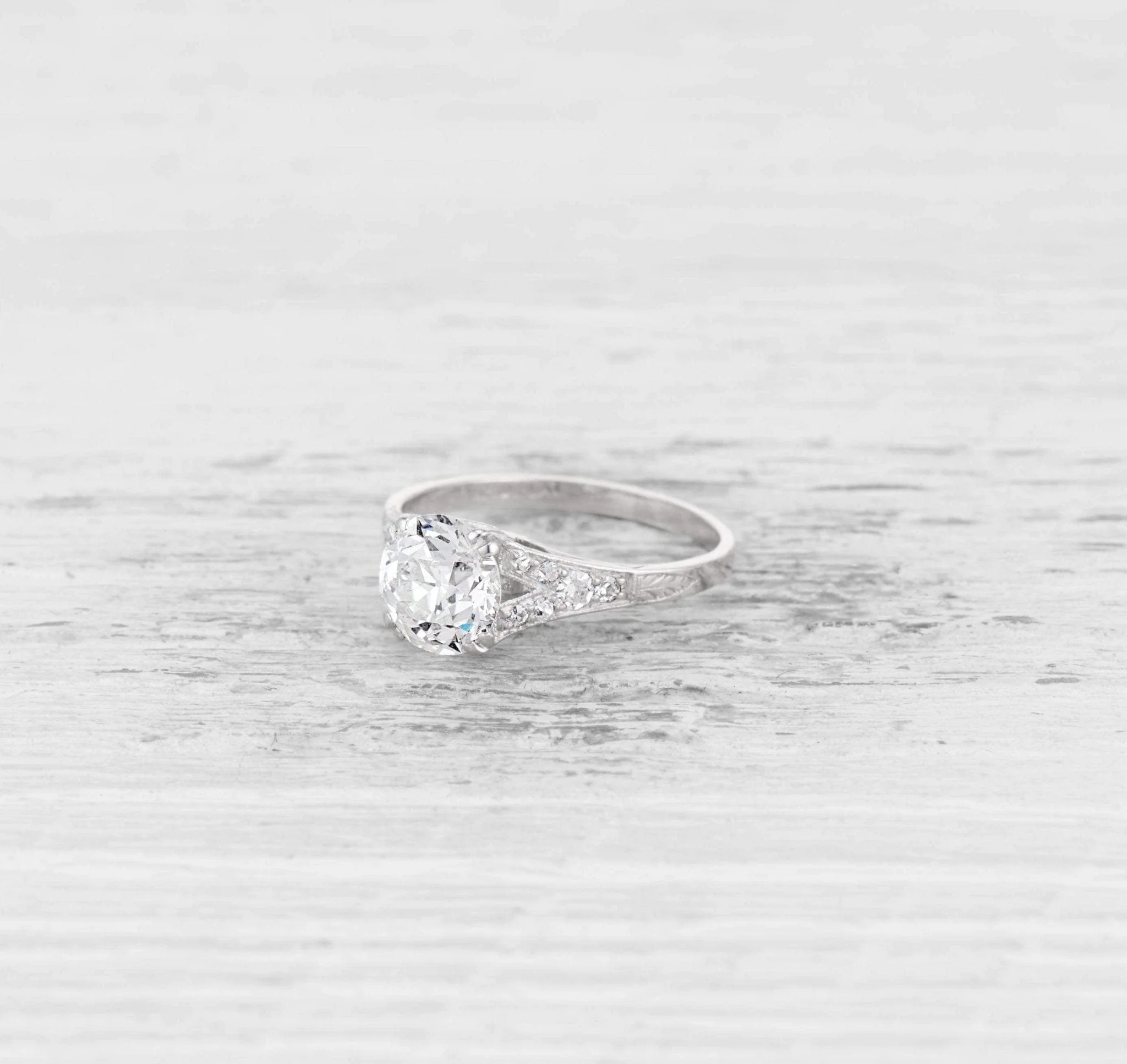 1.31 CARAT ART DECO DIAMOND ENGAGEMENT RING