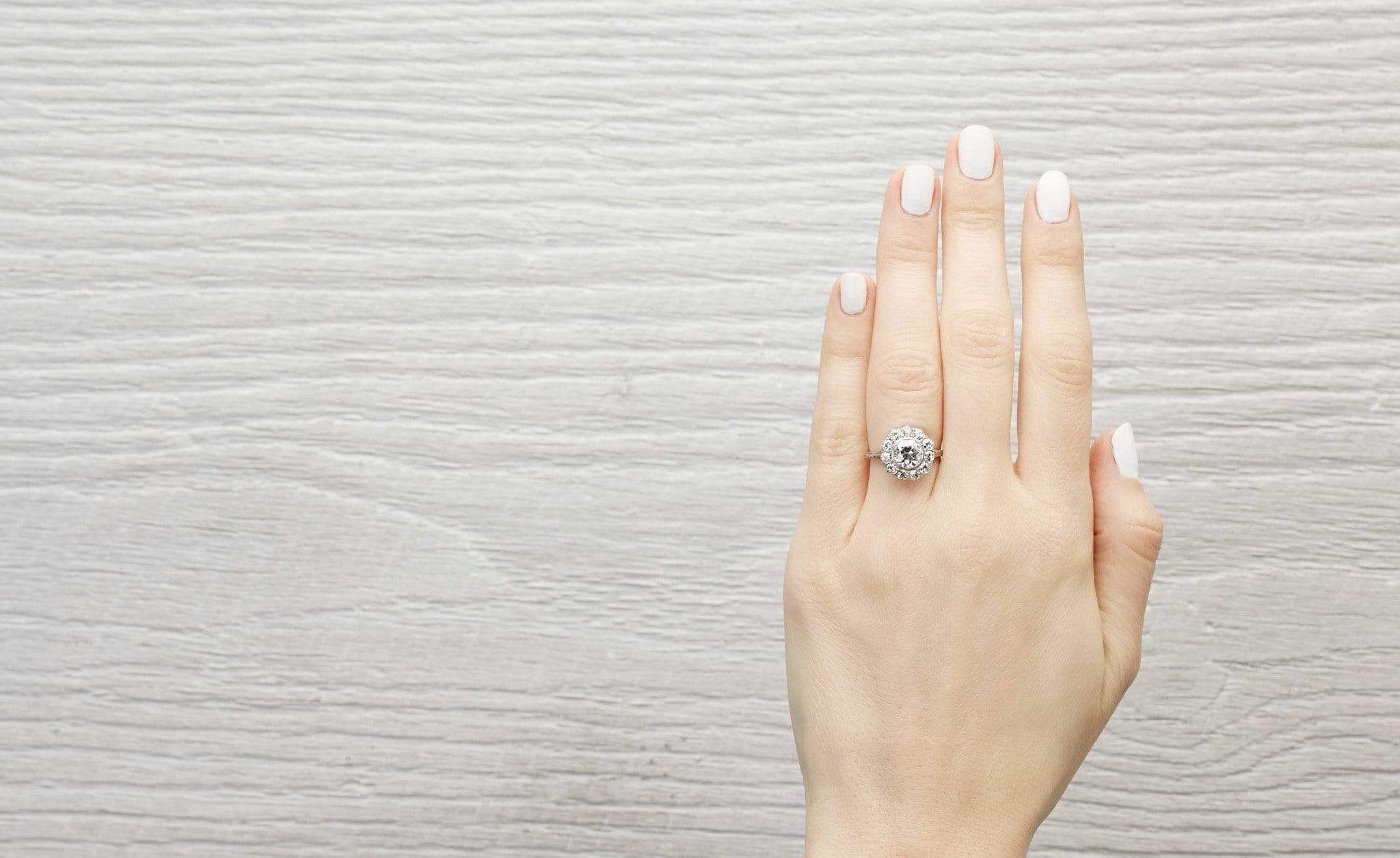 1.31 Carat Edwardian Diamond Cluster Engagement Ring - Image 5