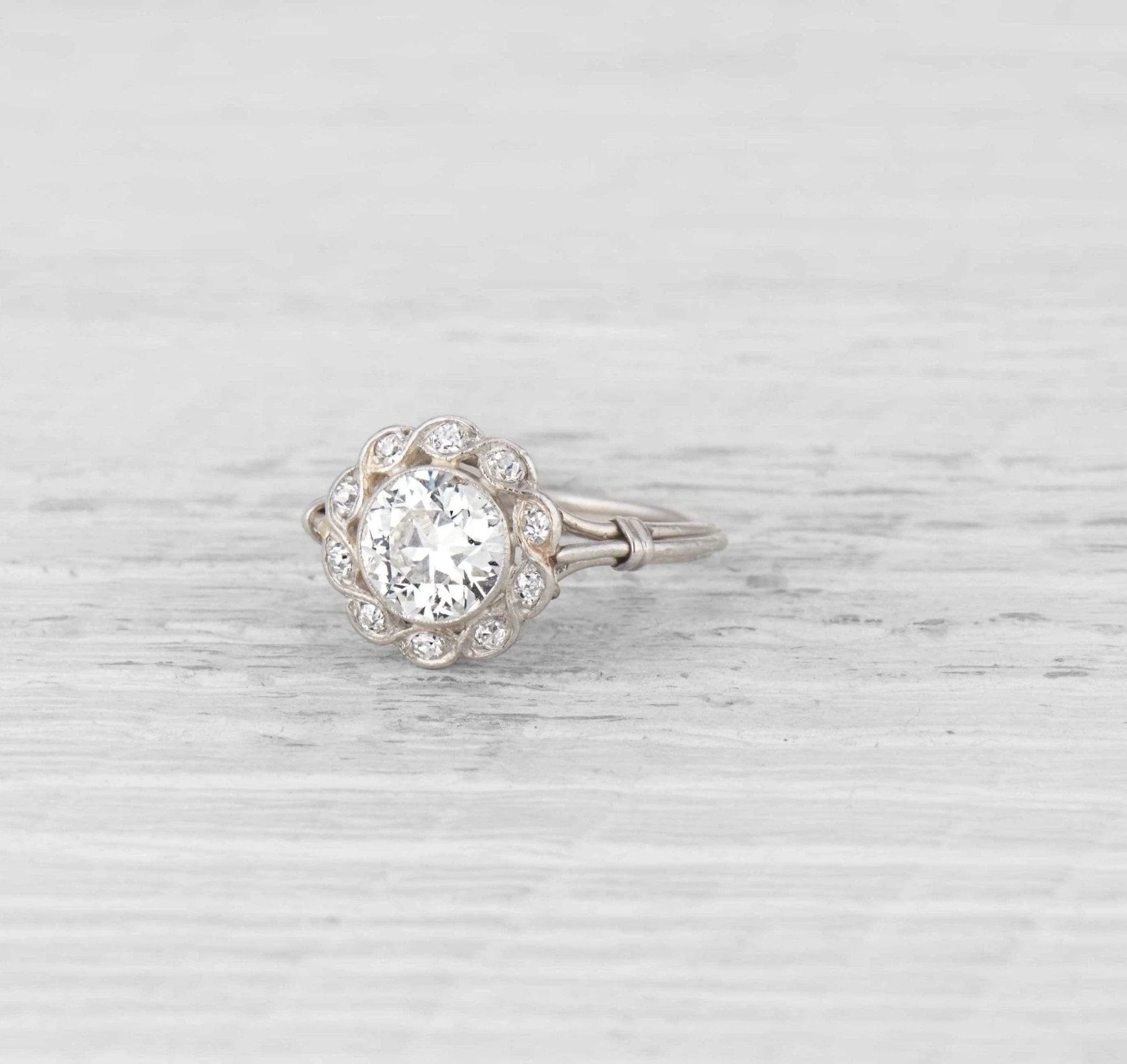 1.33 Carat Edwardian Diamond Cluster Ring