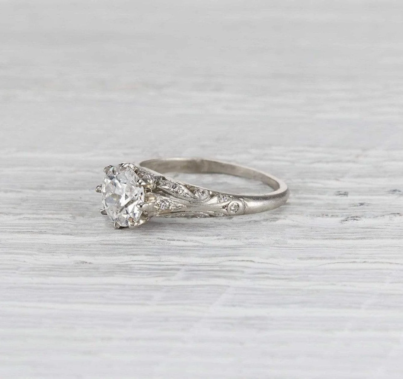 1.39 Carat Edwardian Diamond Engagement Ring