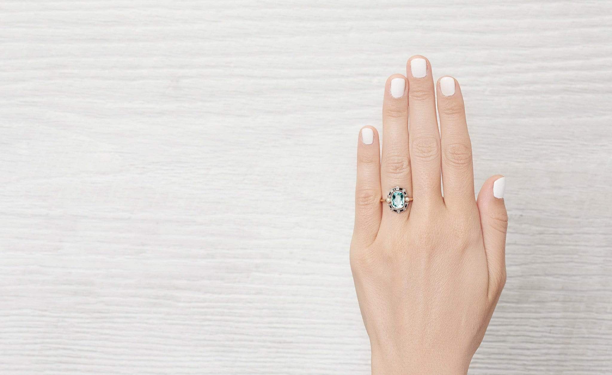 1.40 Carat Edwardian Aquamarine Ring - Image 5