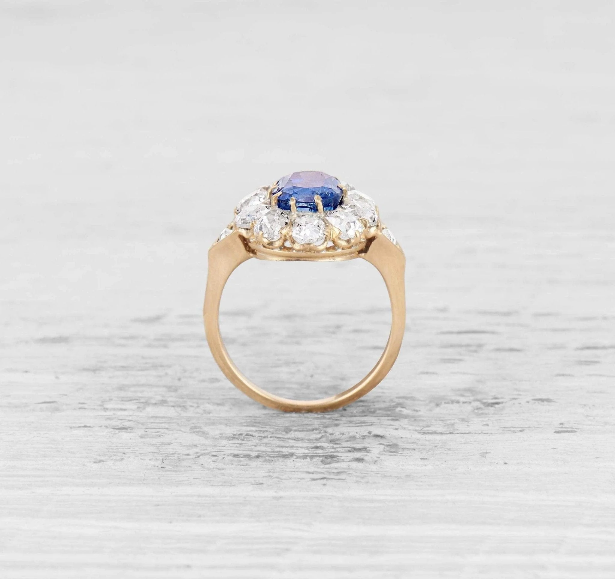 1.50 CARAT VICTORIAN AND DIAMOND CLUSTER ENGAGEMENT RING - Image 4