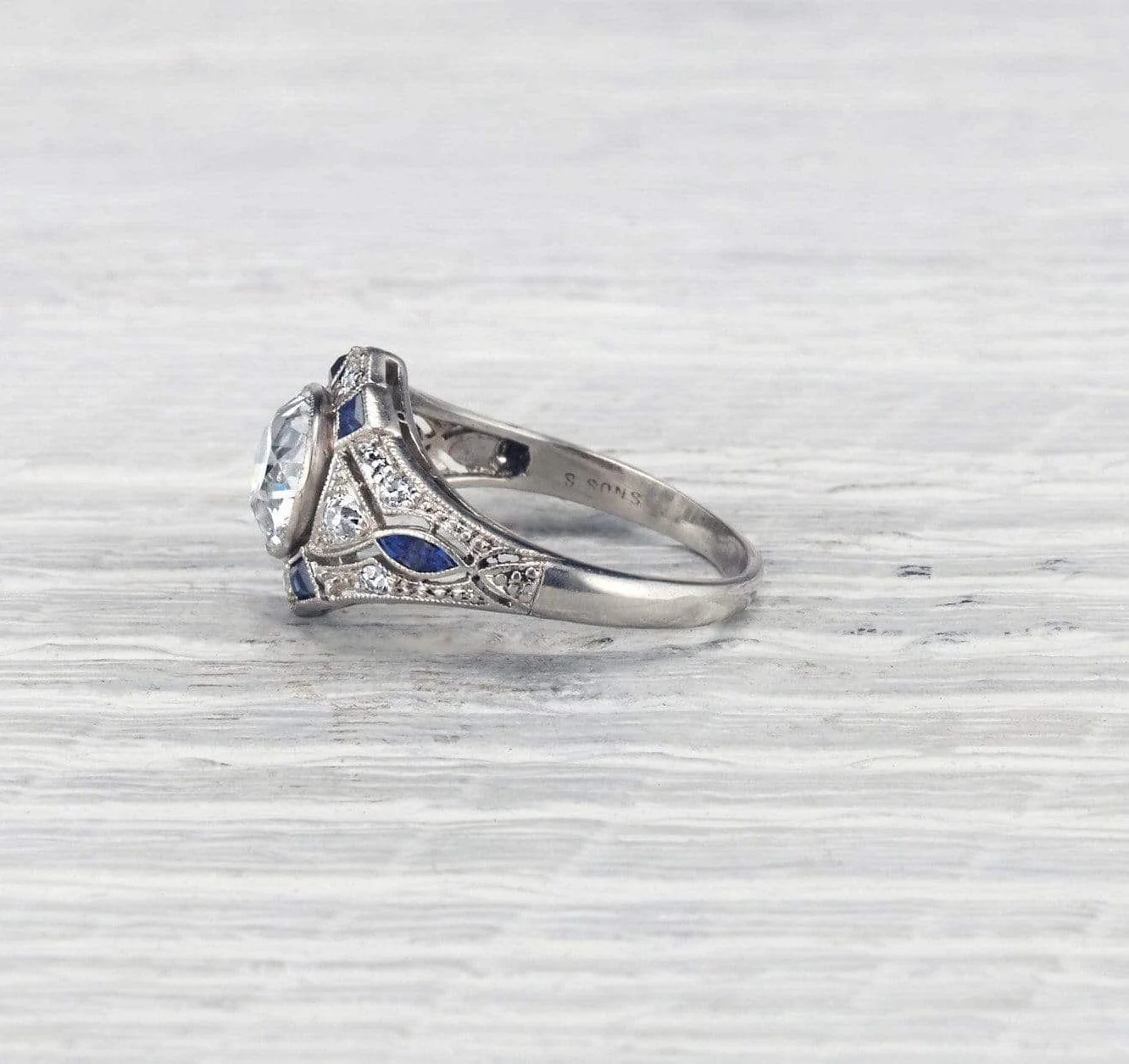1.58 Carat Art Deco Diamond Engagement Ring - Image 3