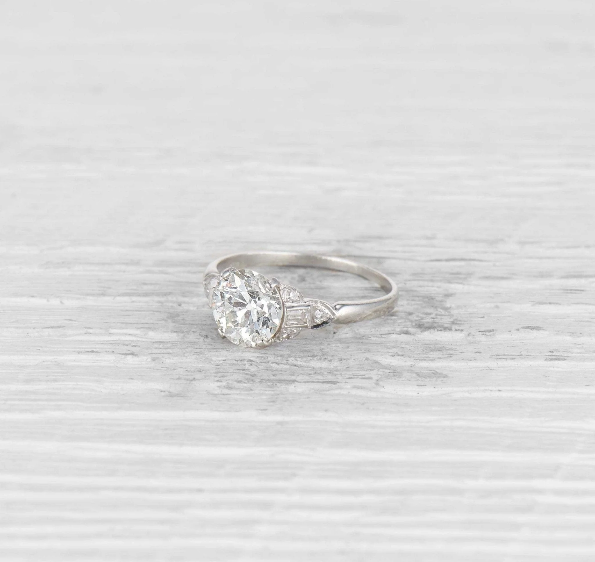 1.72 CARAT ART DECO DIAMOND ENGAGEMENT RING