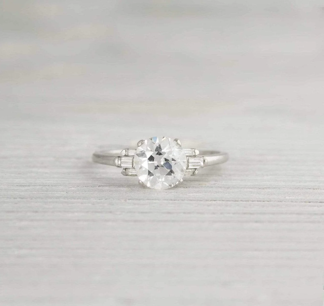 1.76 Carat Vintage Art Deco Diamond Engagement Ring - Image 2