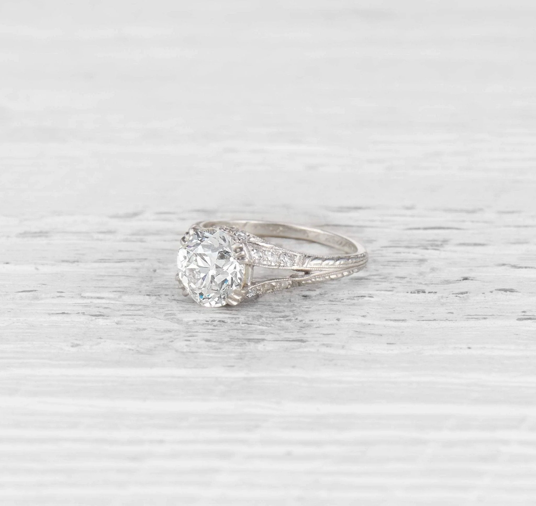 1.91 CARAT ART DECO DIAMOND ENGAGEMENT RING