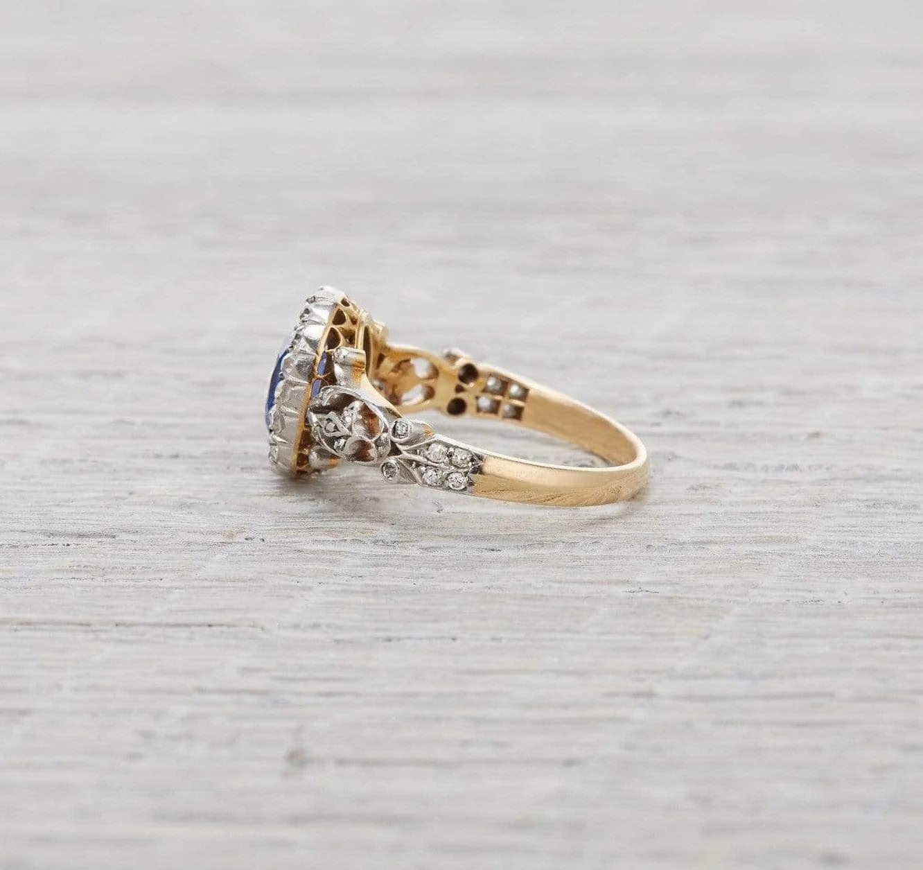 One Carat Art Nouveau Sapphire Engagement Ring - Image 3