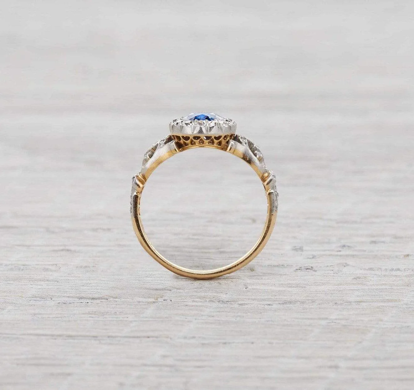 One Carat Art Nouveau Sapphire Engagement Ring - Image 5