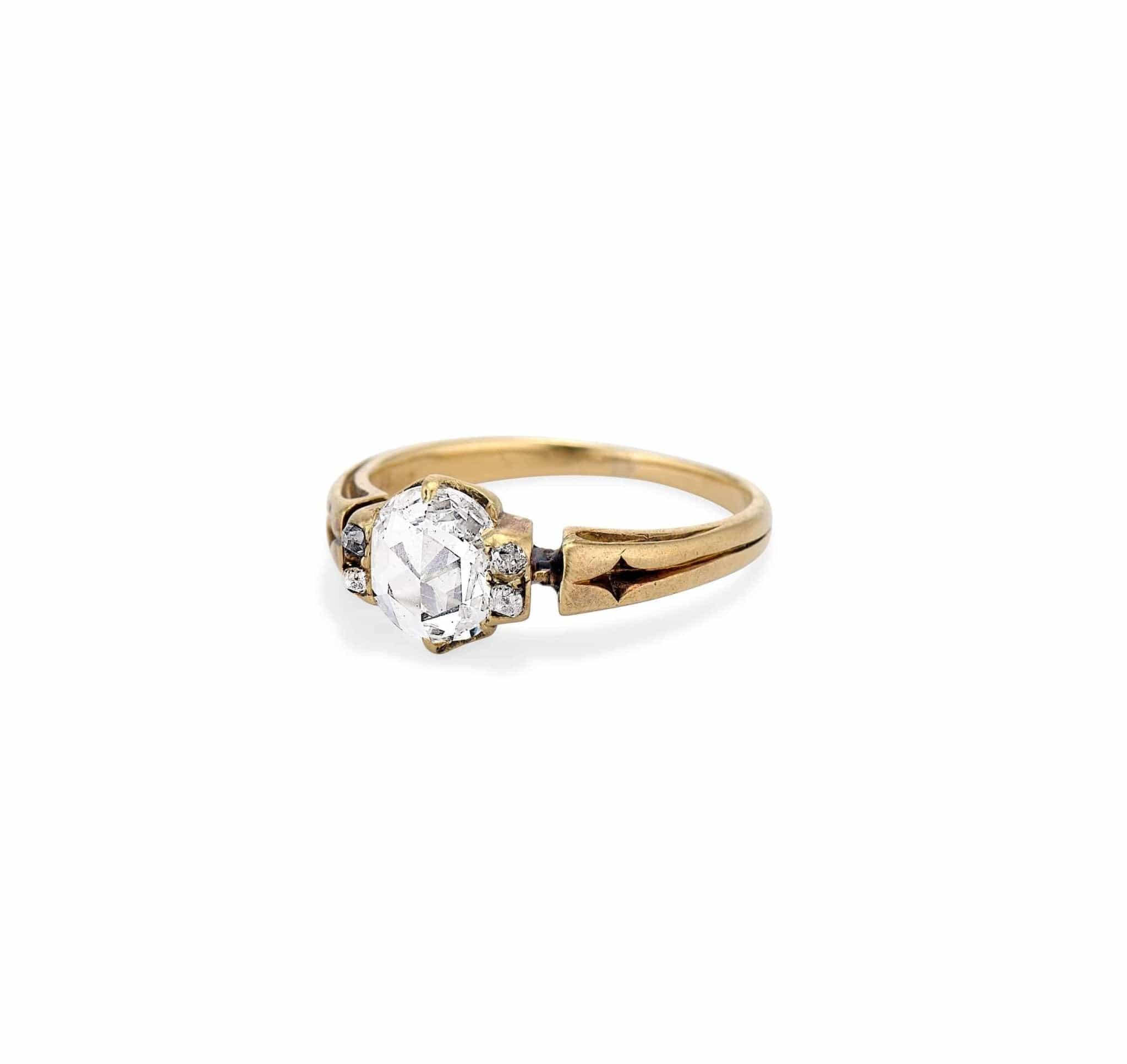 1890s Victorian .75 Carat Rose Cut Ring