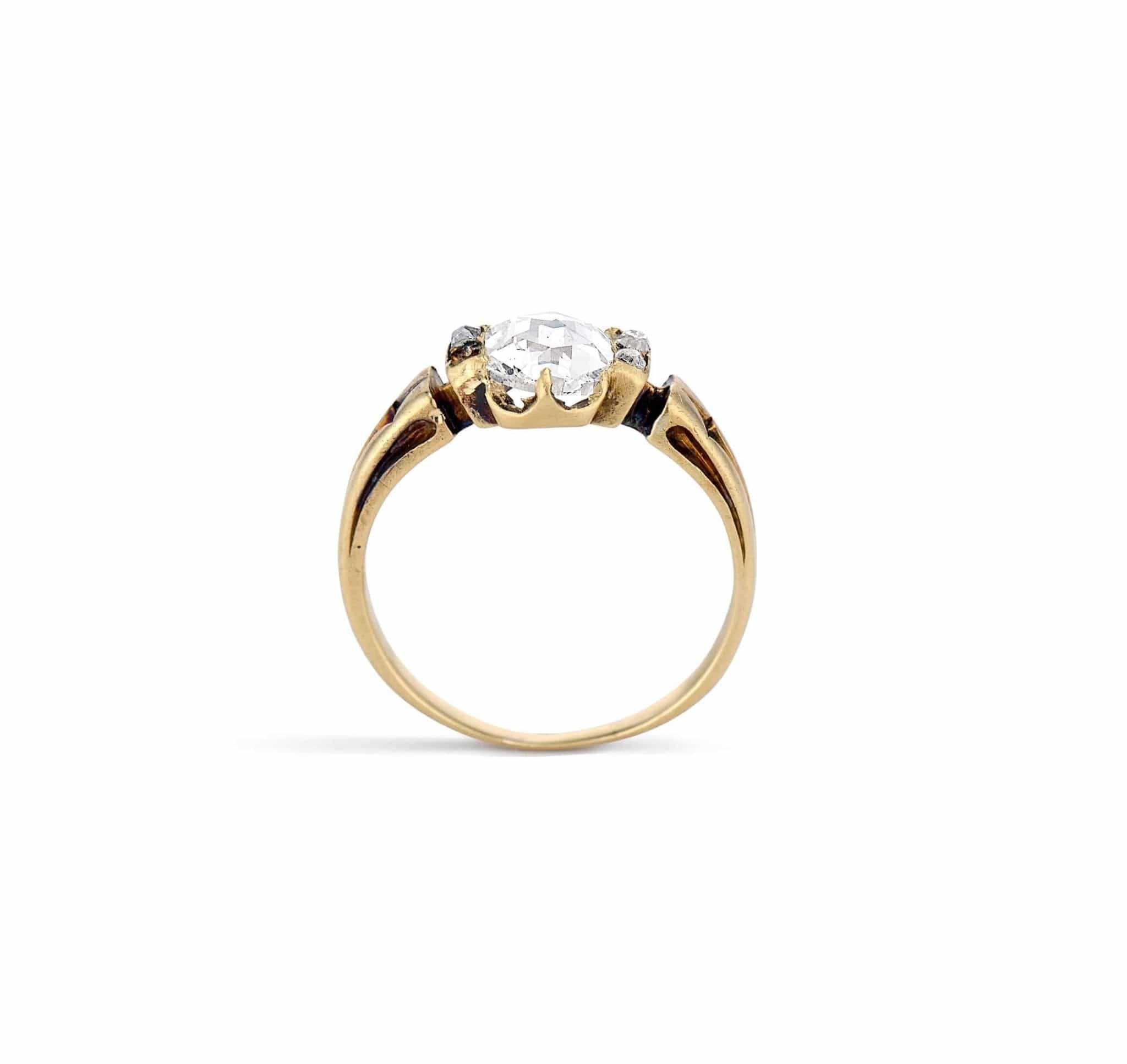 1890s Victorian .75 Carat Rose Cut Ring - Image 4