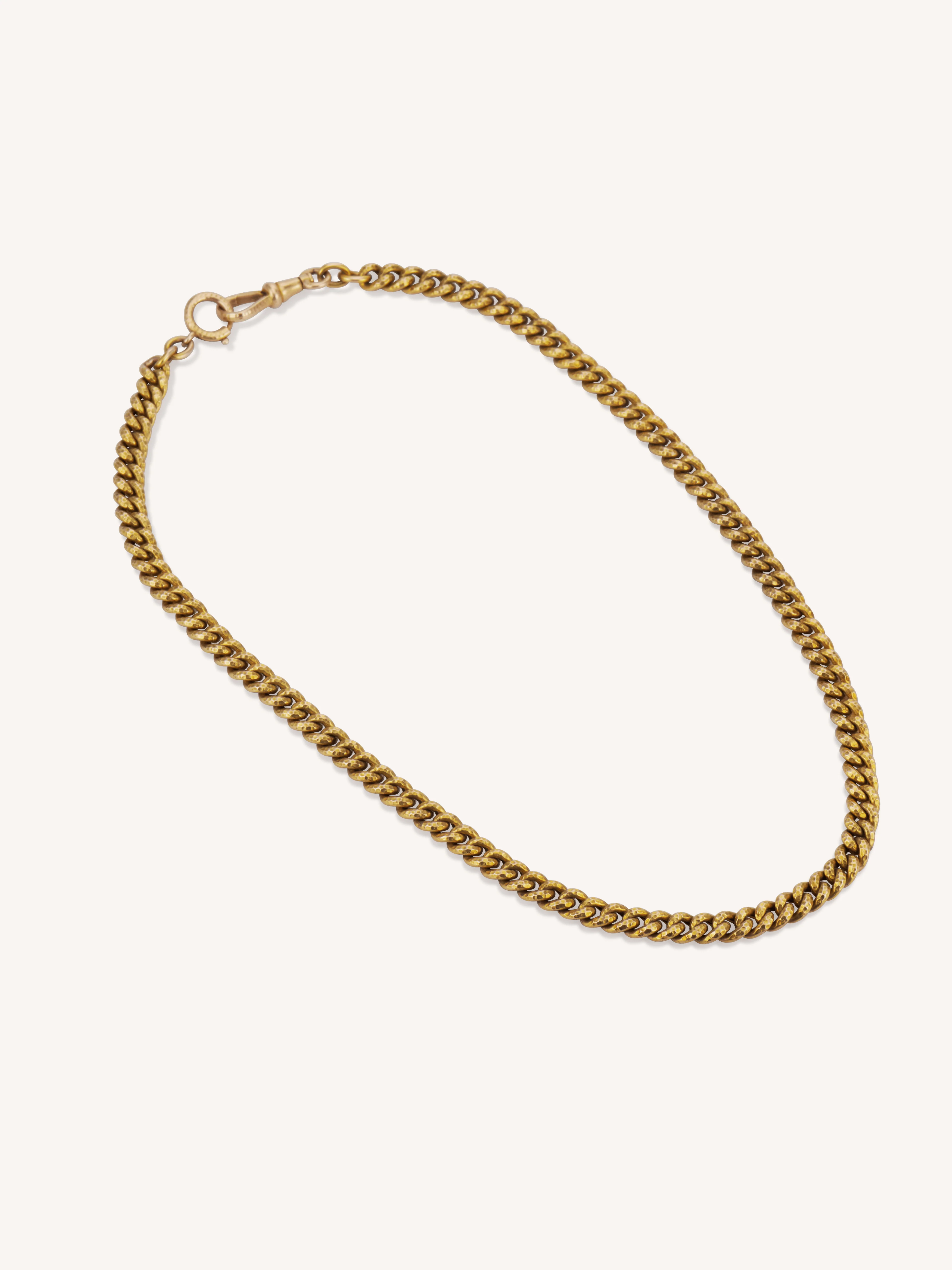 Antique Victorian Hammered Yellow Gold Chain