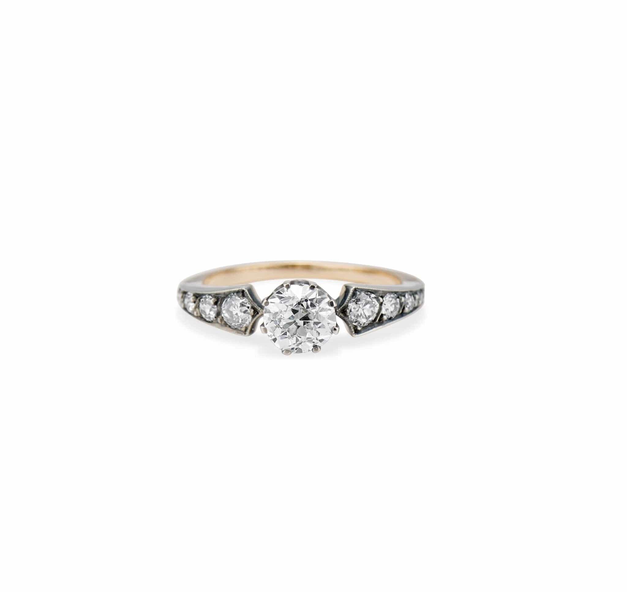 1940s Victorian Revival 1.00 Old European Cut Diamond Engagement Ring