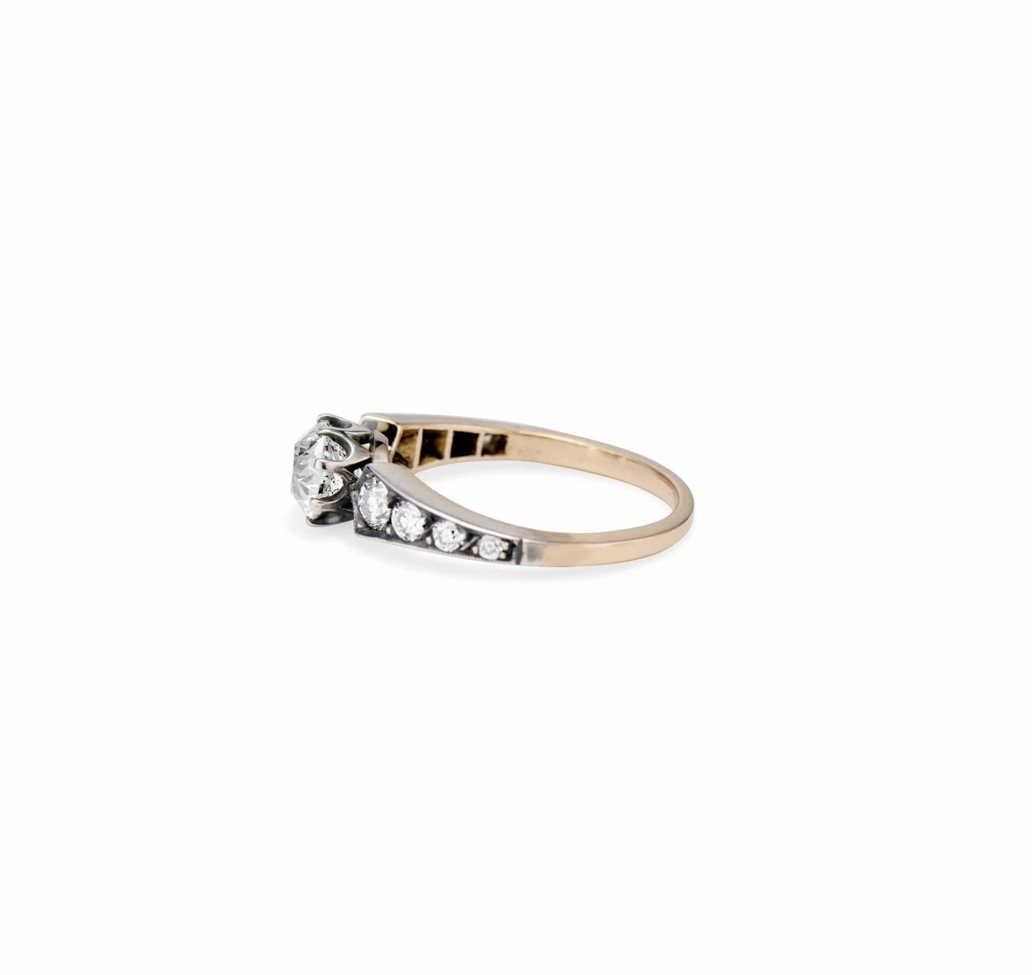 1940s Victorian Revival 1.00 Old European Cut Diamond Engagement Ring - Image 3