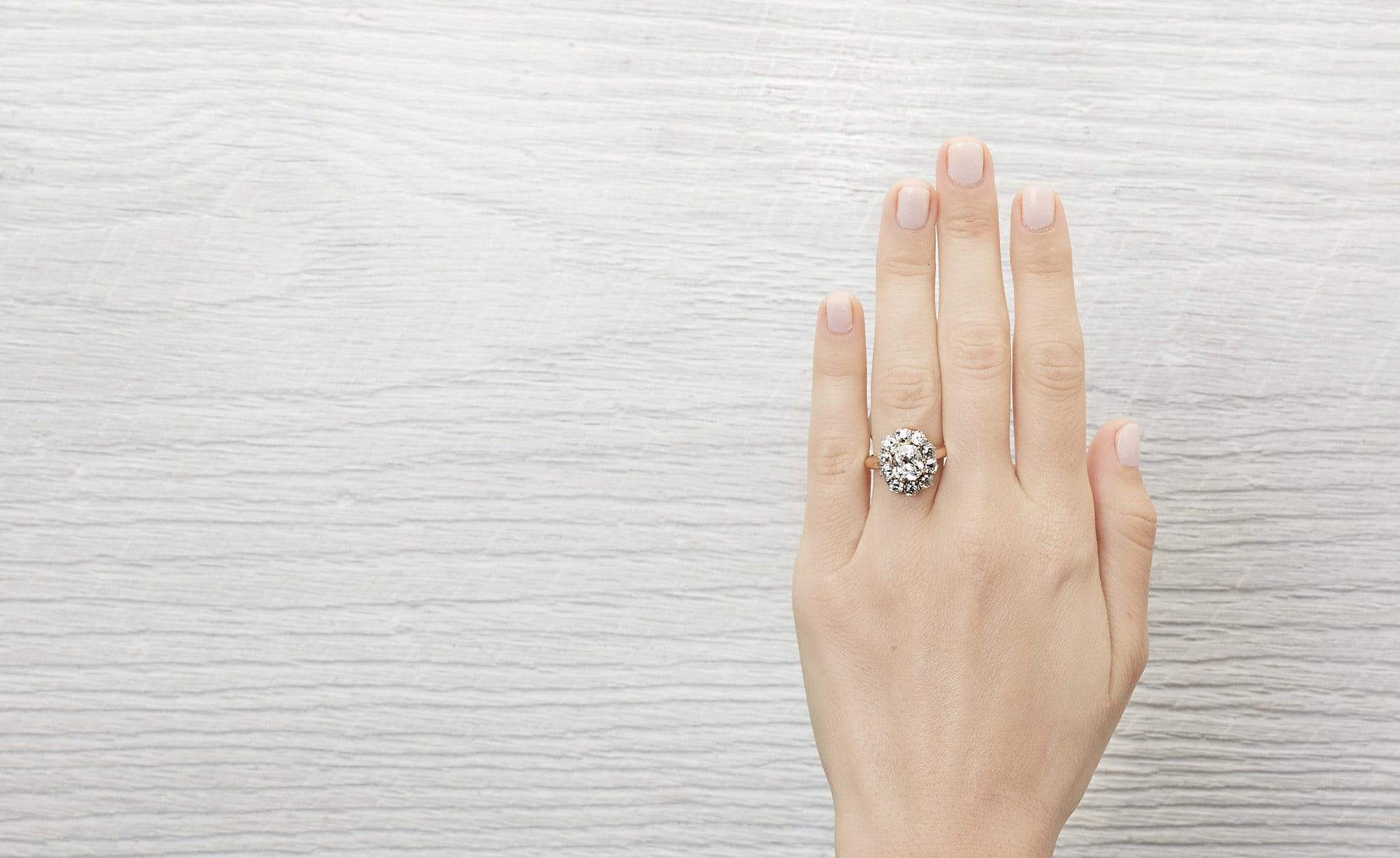 2.10 Carat Edwardian Cluster Engagement Ring - Image 5