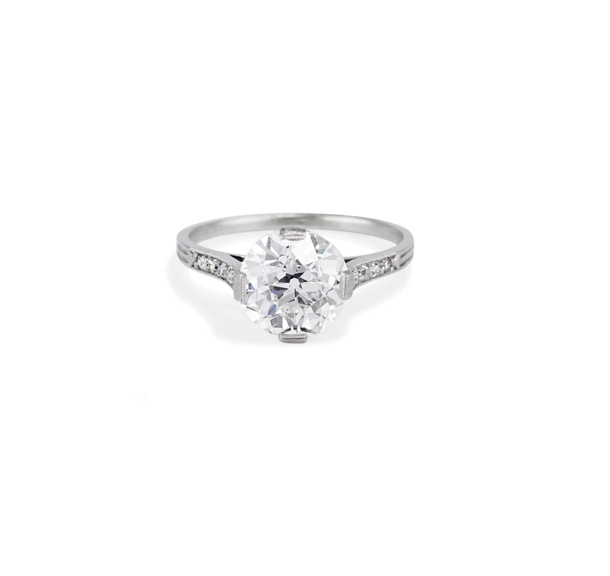 Edwardian 2.50 Carat Old European Cut Diamond N-S-E-W Ring