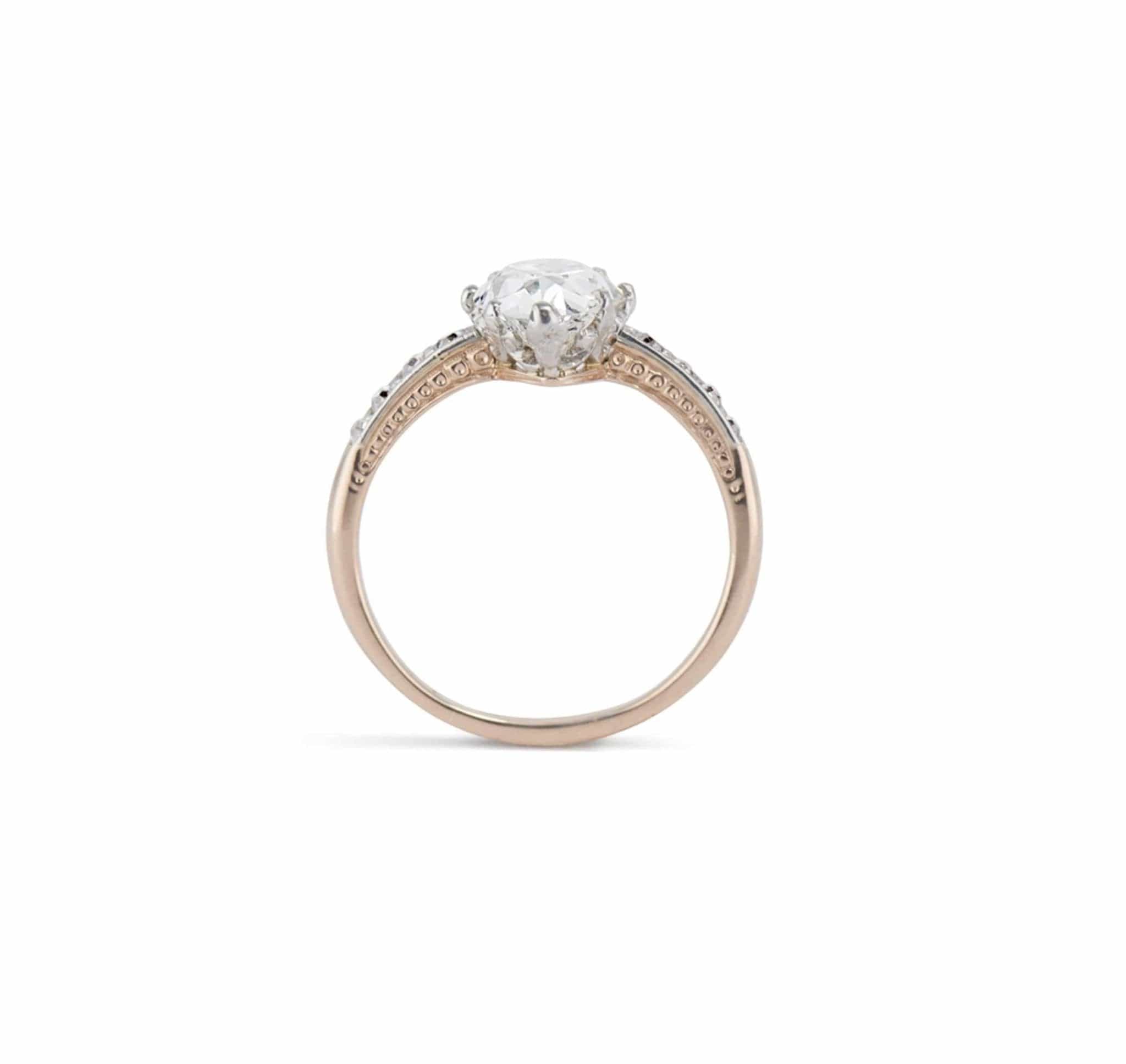 Edwardian 2.55 Carat Marquise Cut Two Tone Ring - Image 4