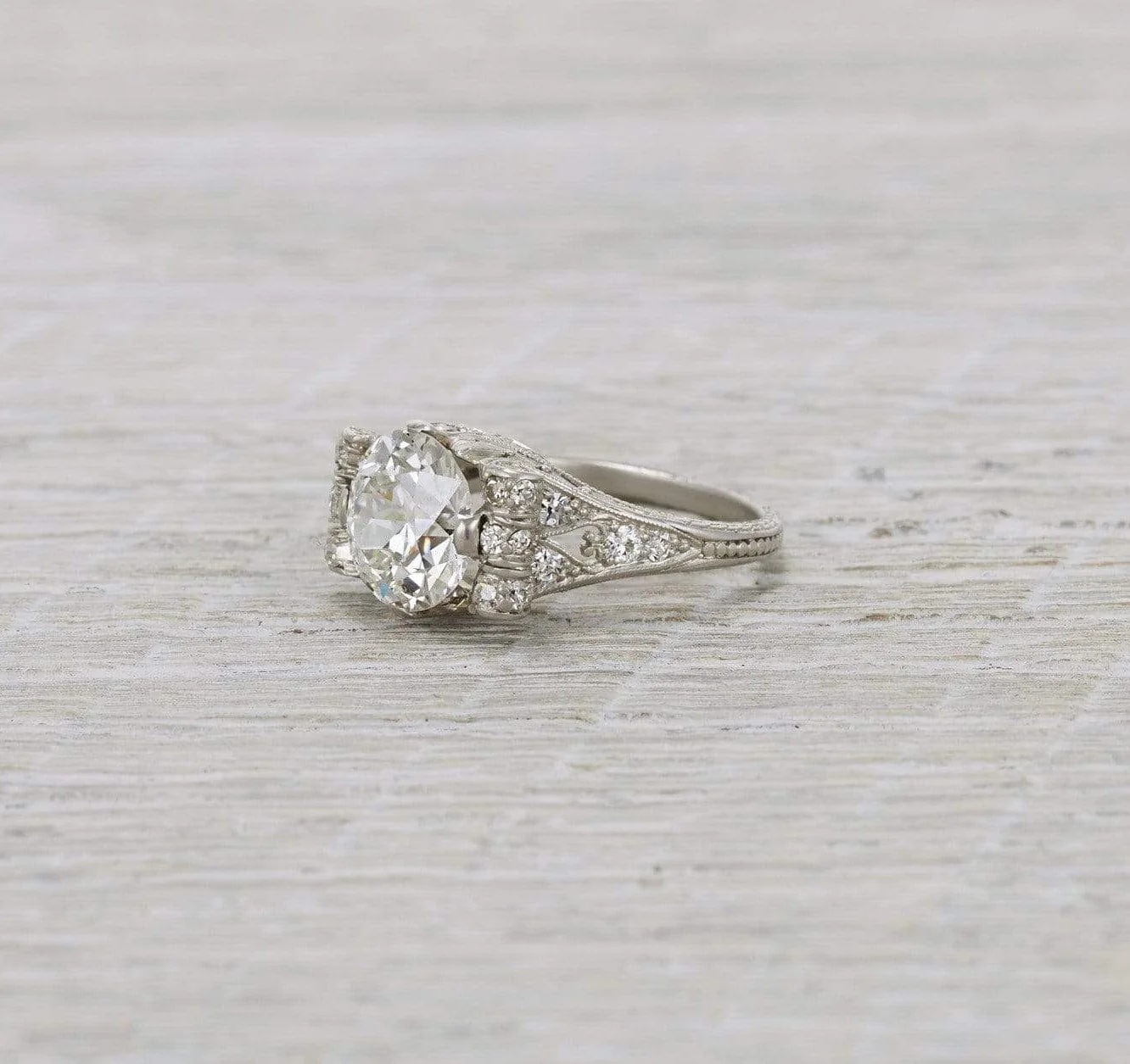 2.70 Carat Antique Edwardian Engagement Ring
