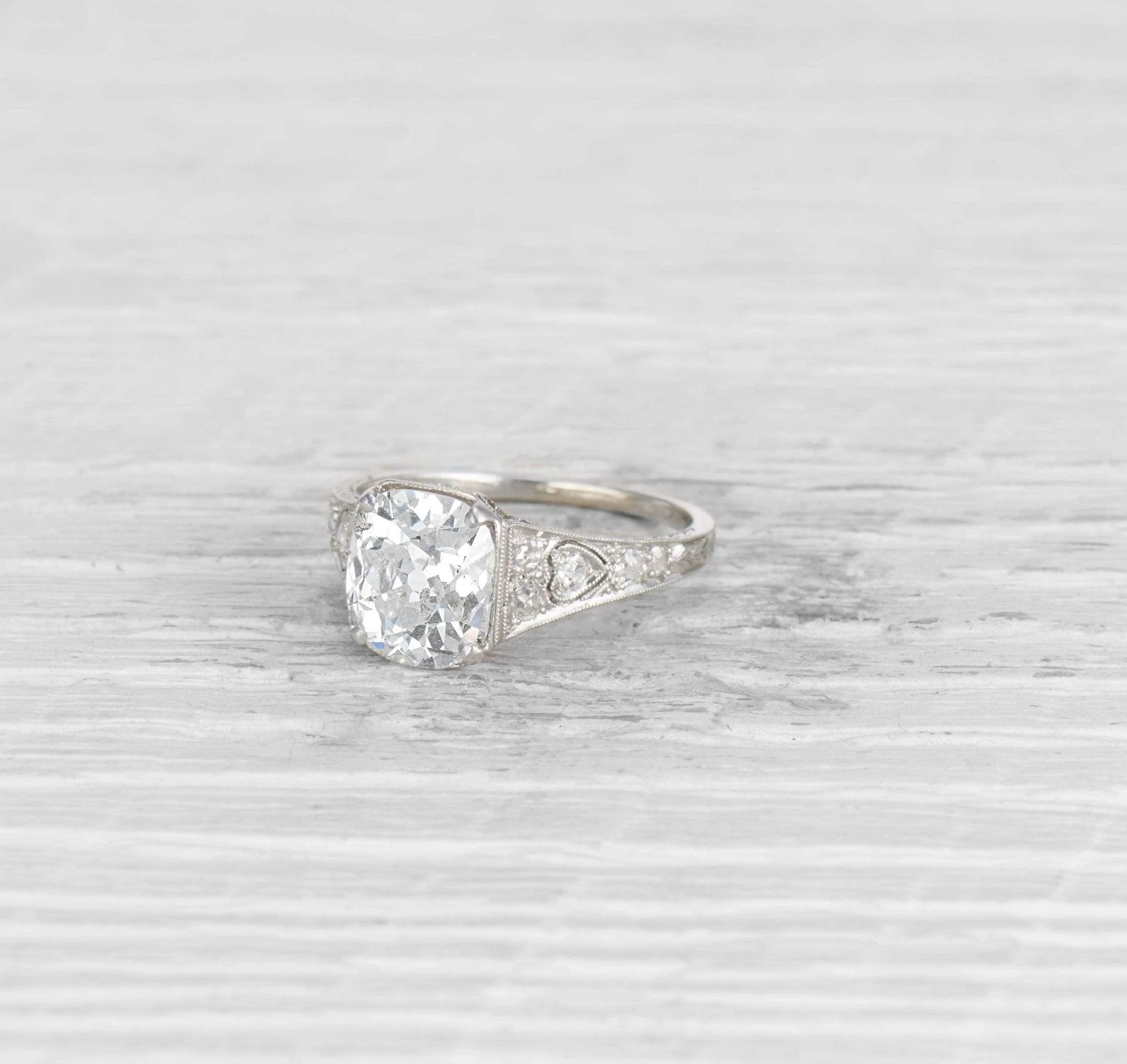 2.78 CARAT ART DECO DIAMOND ENGAGEMENT RING