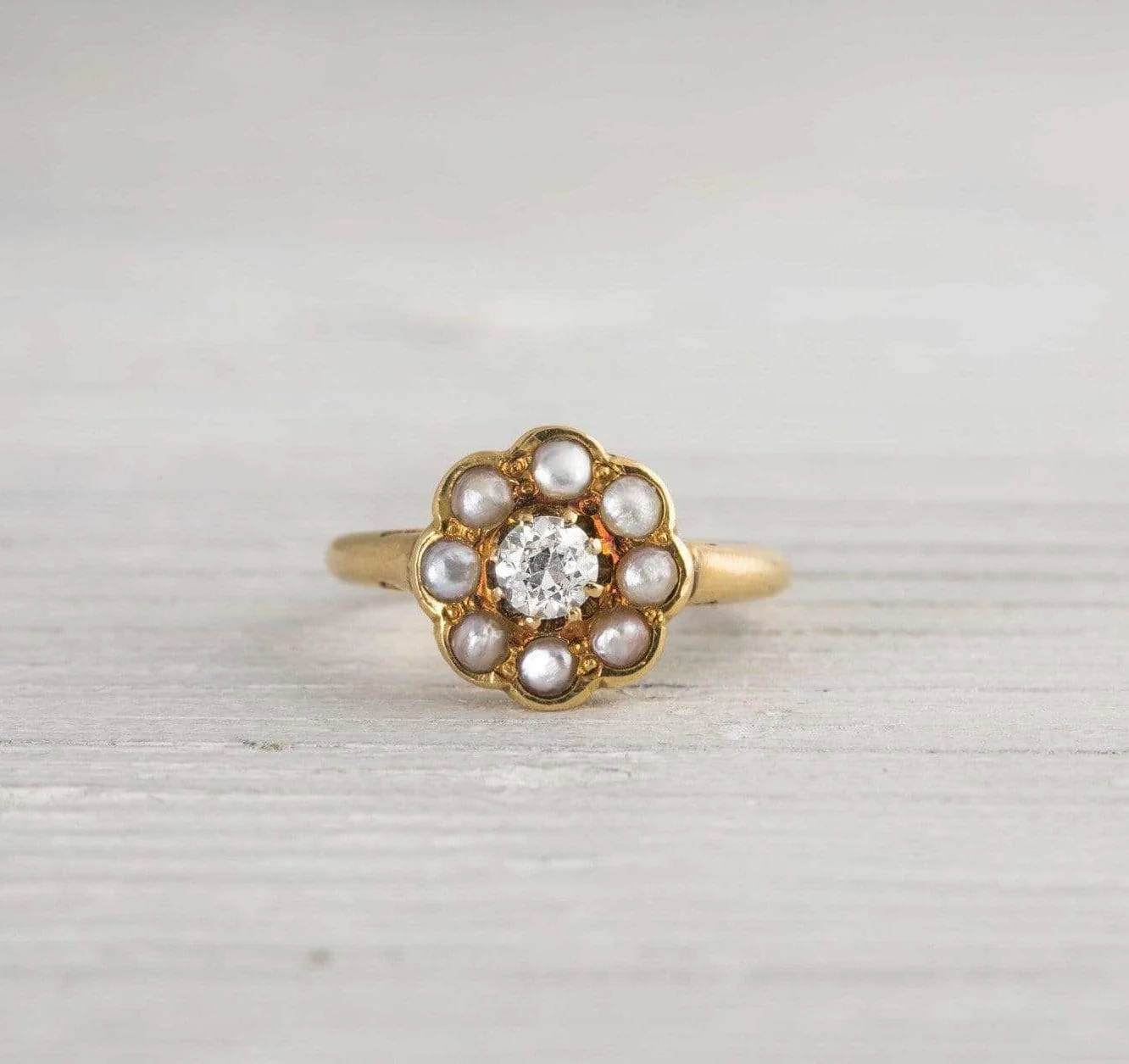 .20 Carat Antique Victorian Gold & Pearl Engagement Ring - Image 2