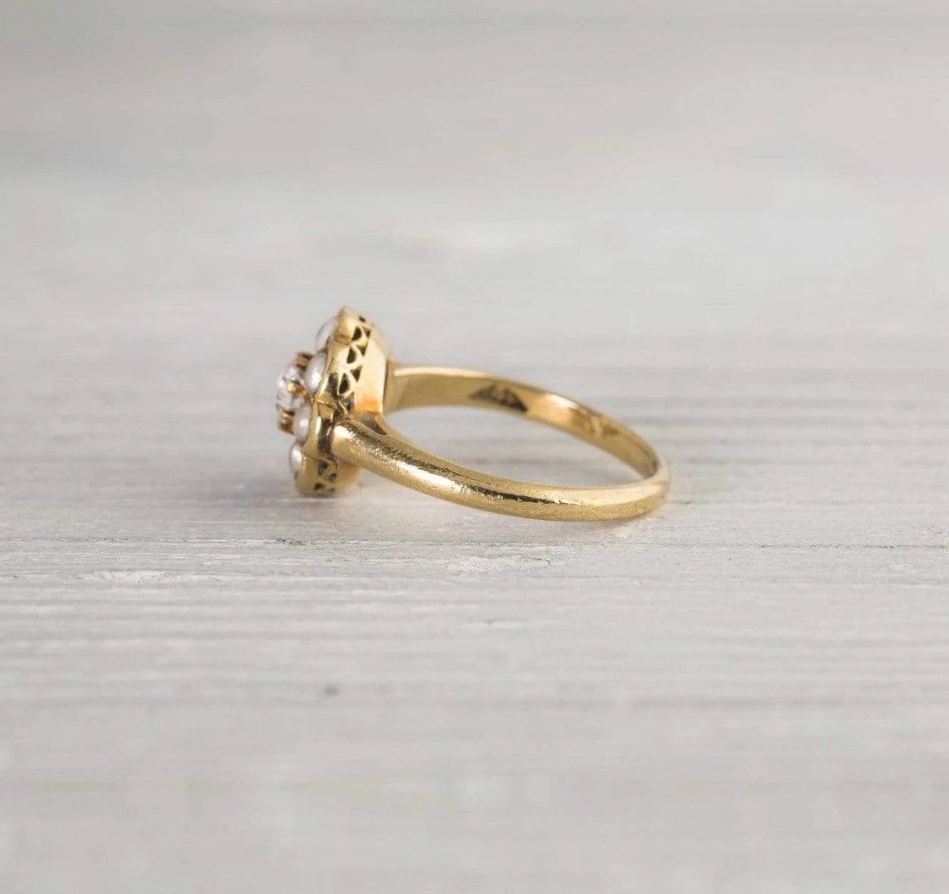 .20 Carat Antique Victorian Gold & Pearl Engagement Ring - Image 3