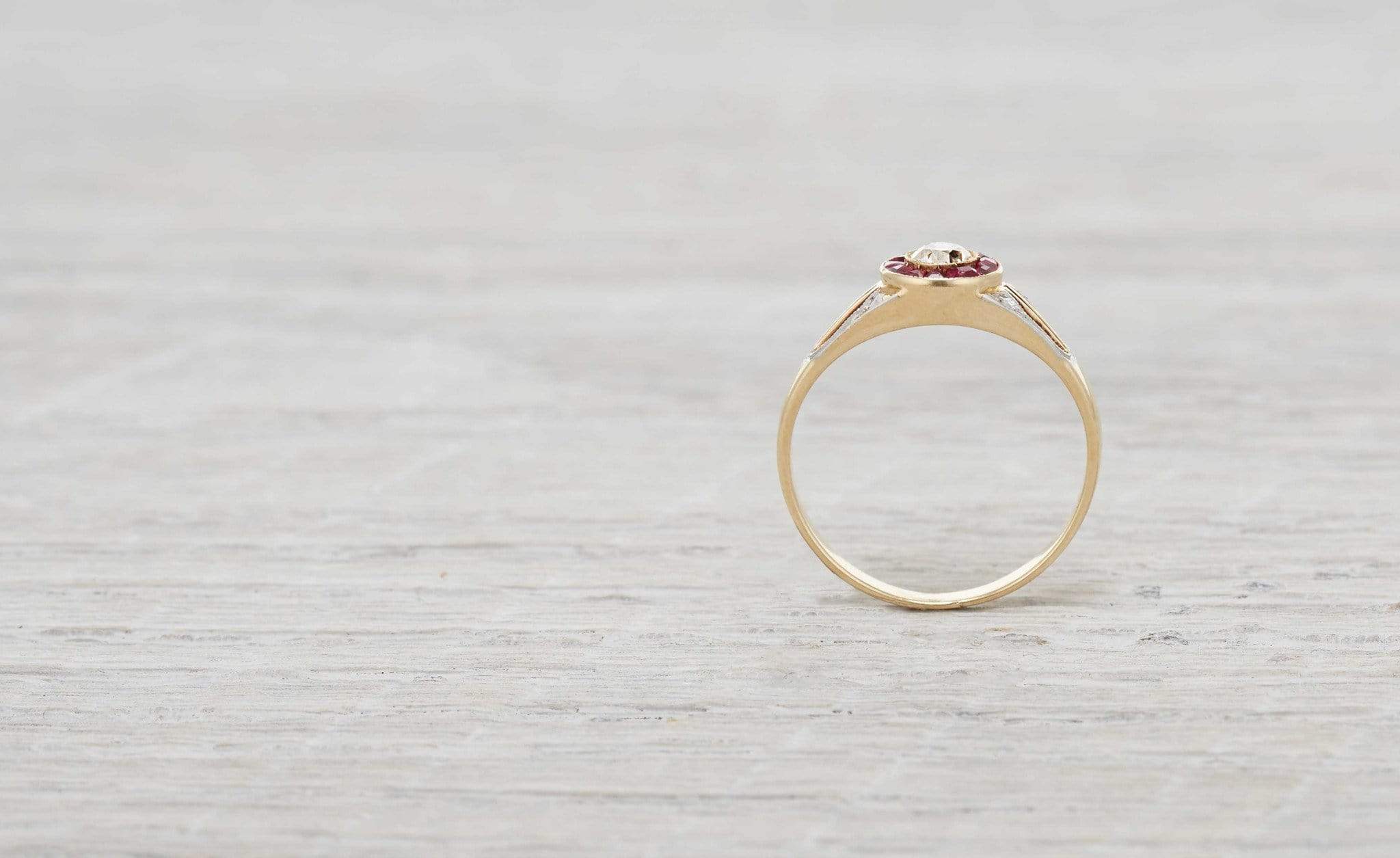 .30 Carat Edwardian Diamond & Ruby Engagement Ring - Image 5
