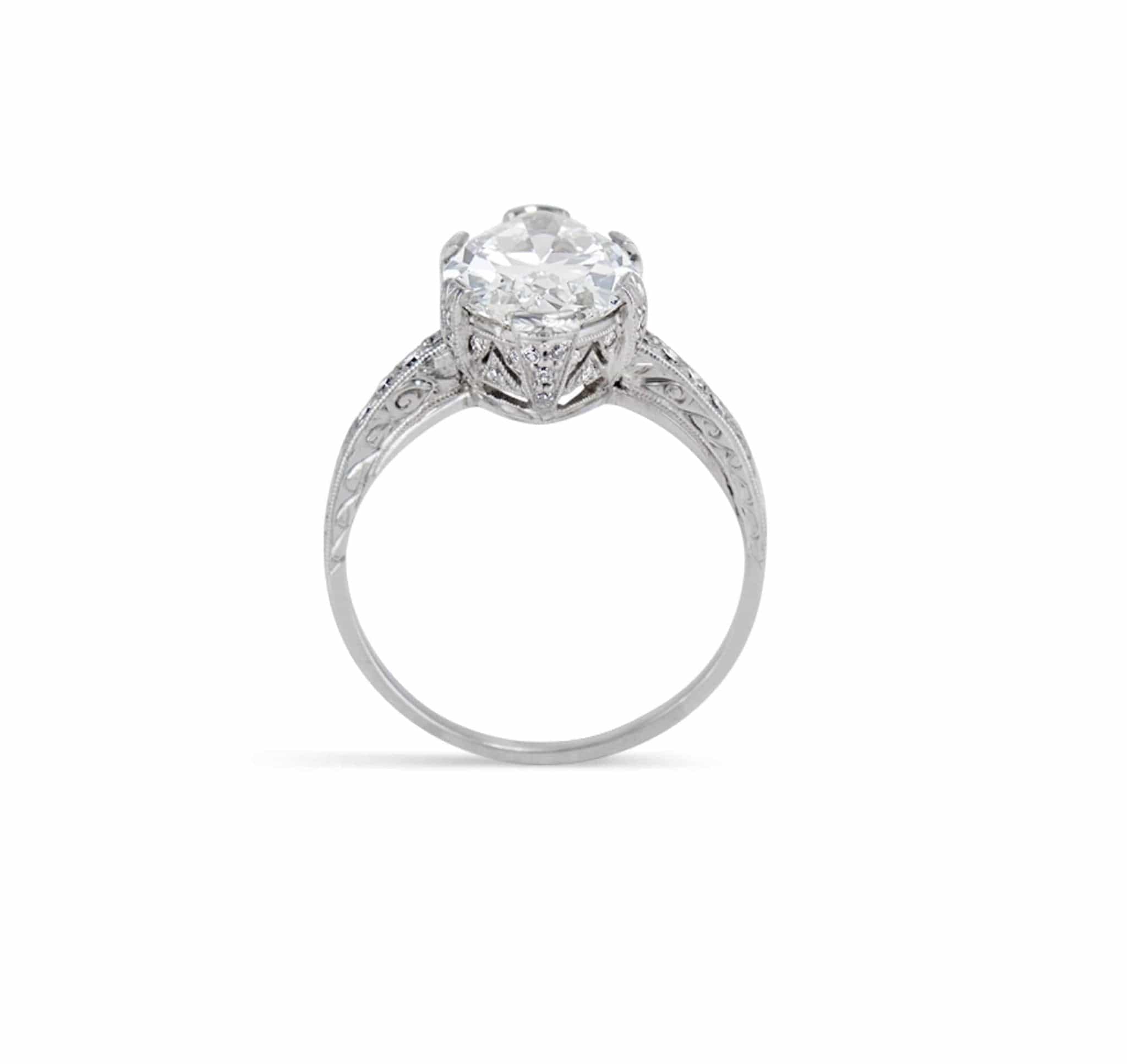 Art Deco 4.02 Carat Marquise Cut Diamond Ring - Image 3