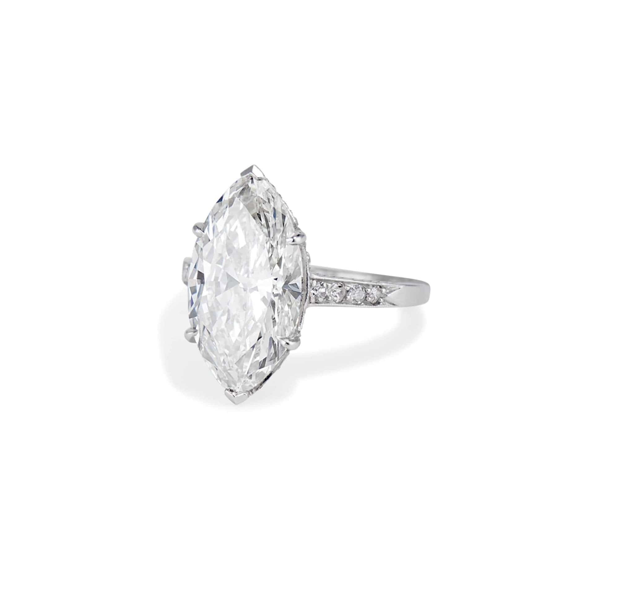 Edwardian 4.52 Carat Marquise Diamond Ring - Image 2