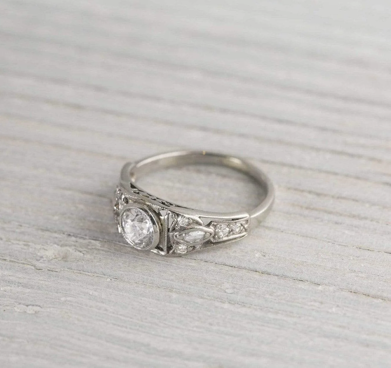 .45 Carat Art Deco Vintage Diamond Engagement Ring