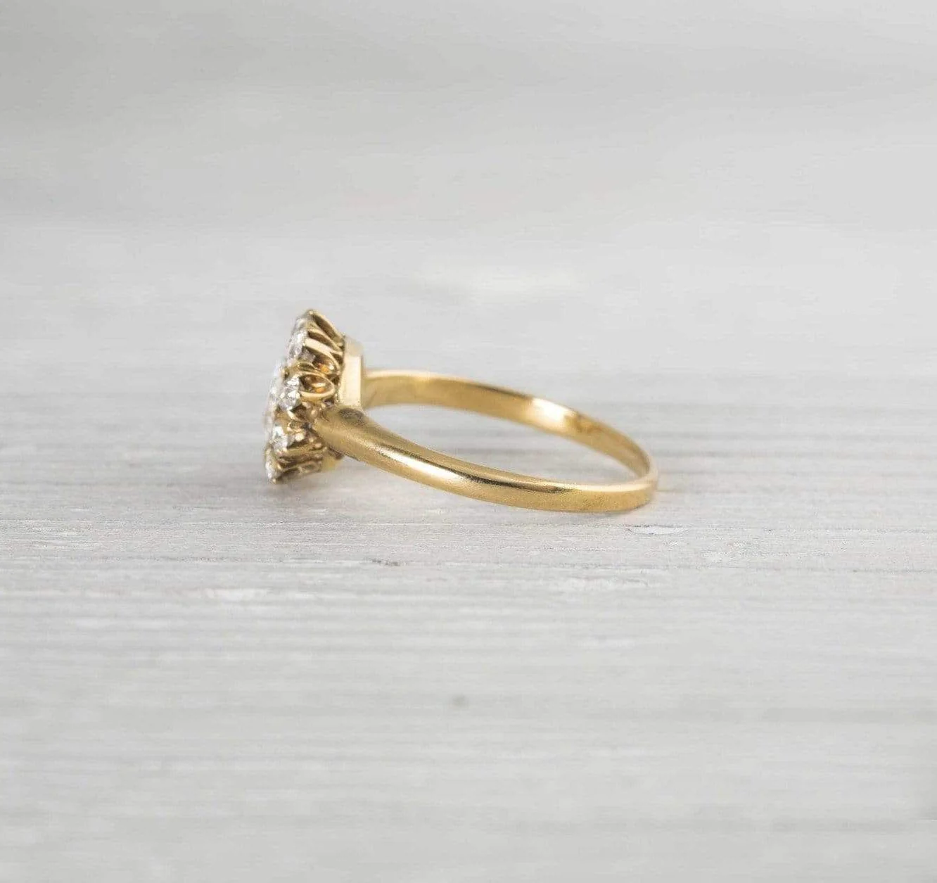 .45 Carat Diamond and Gold Victorian Cluster Engagement Ring - Image 3