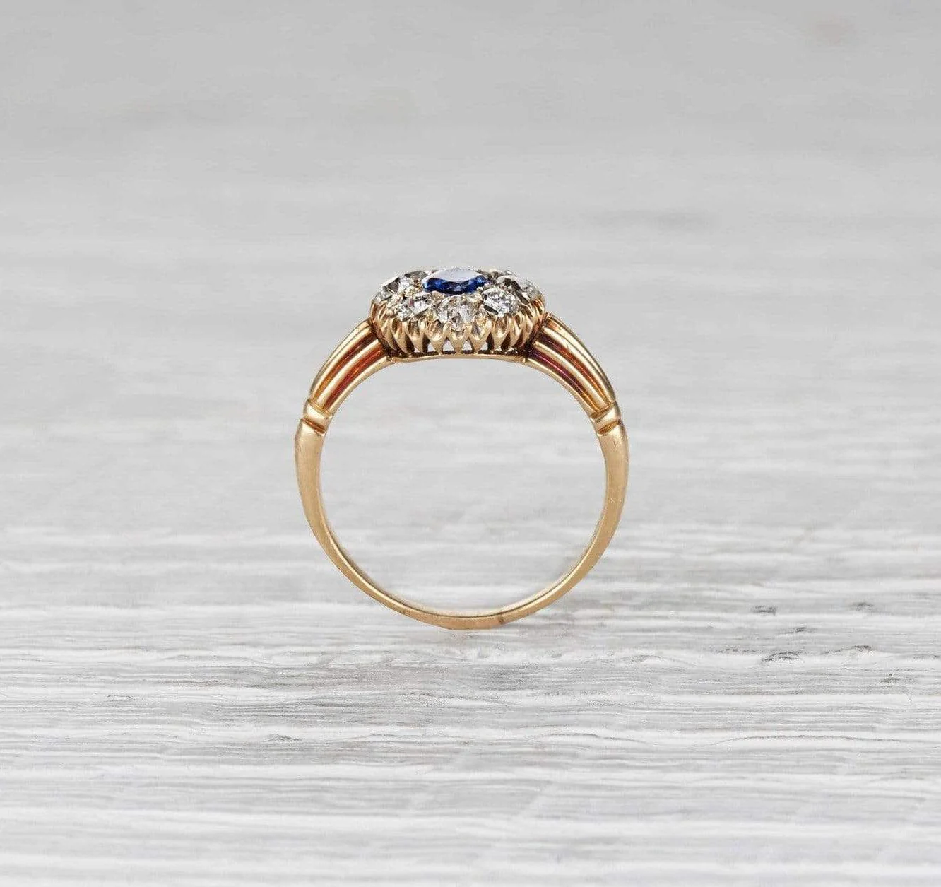 .45 Carat Victorian Sapphire Cluster Ring - Image 4