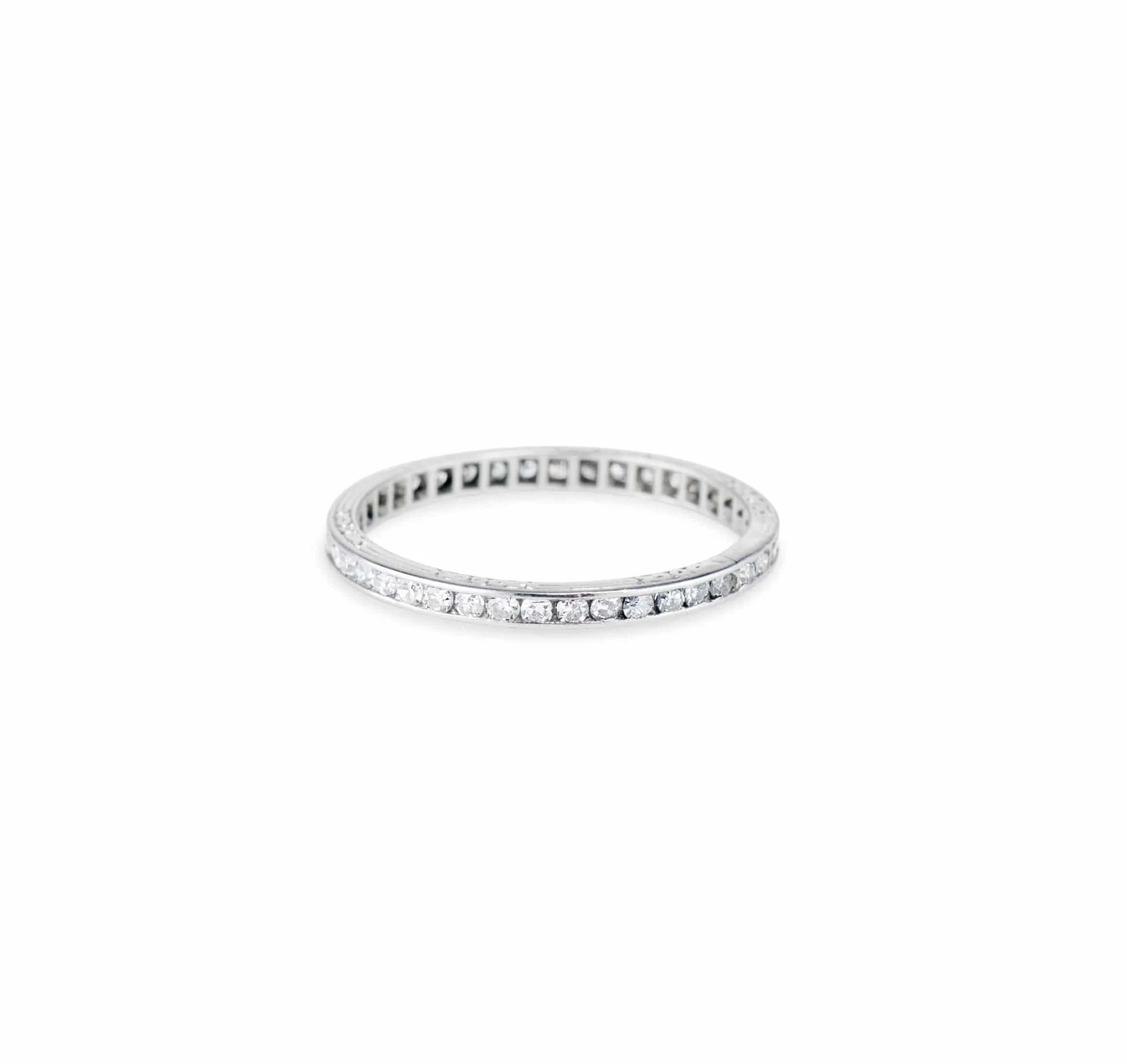 Art Deco .55 Carat Single Cut Diamond Wedding Band (4716) - Image 3
