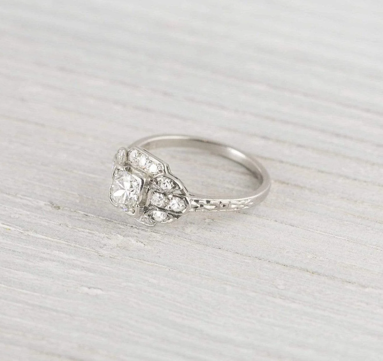 .50 Carat Vintage Art Deco Diamond Engagement Ring
