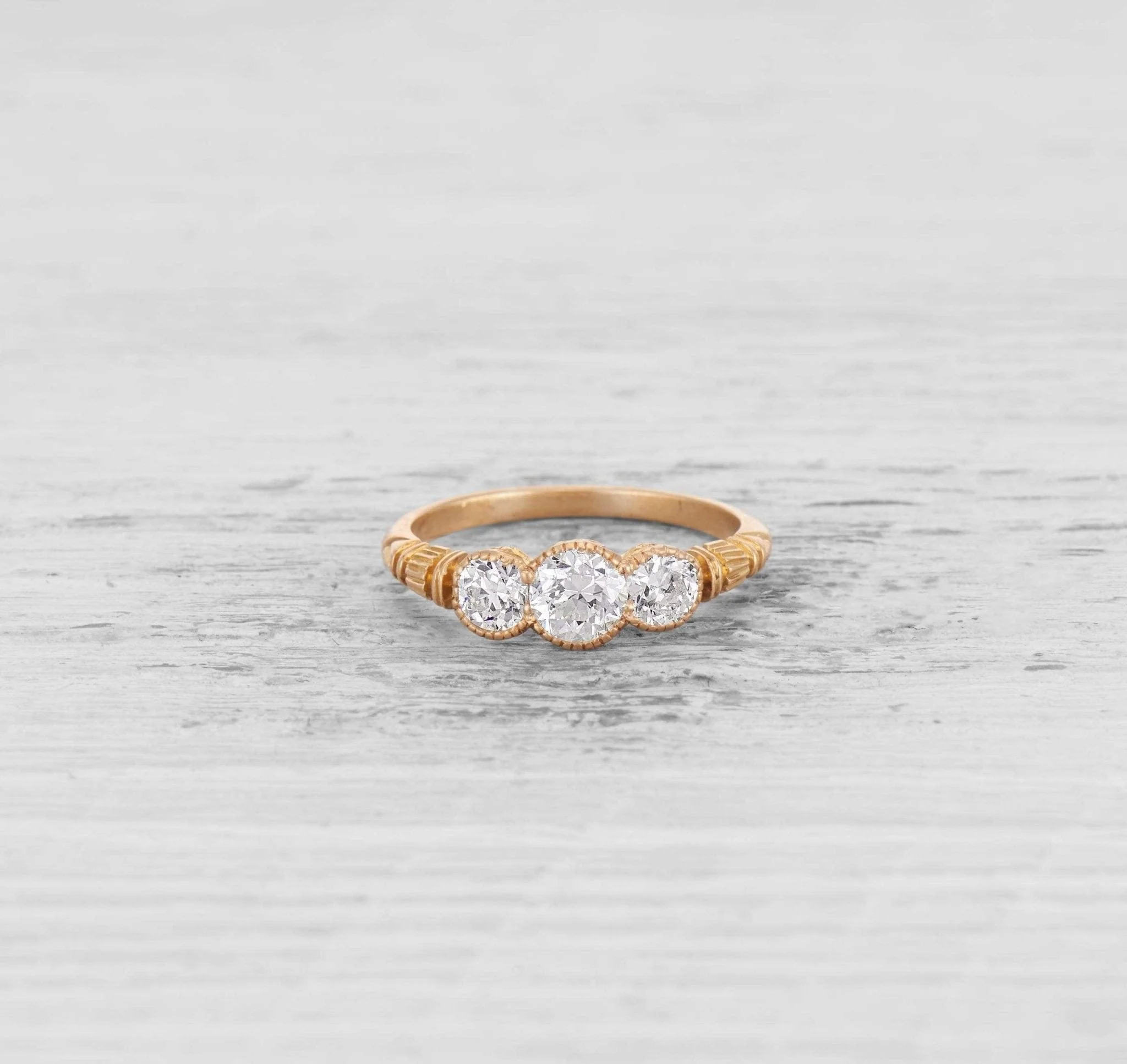 .52 CARAT VICTORIAN THREE STONE DIAMOND ENGAGEMENT RING