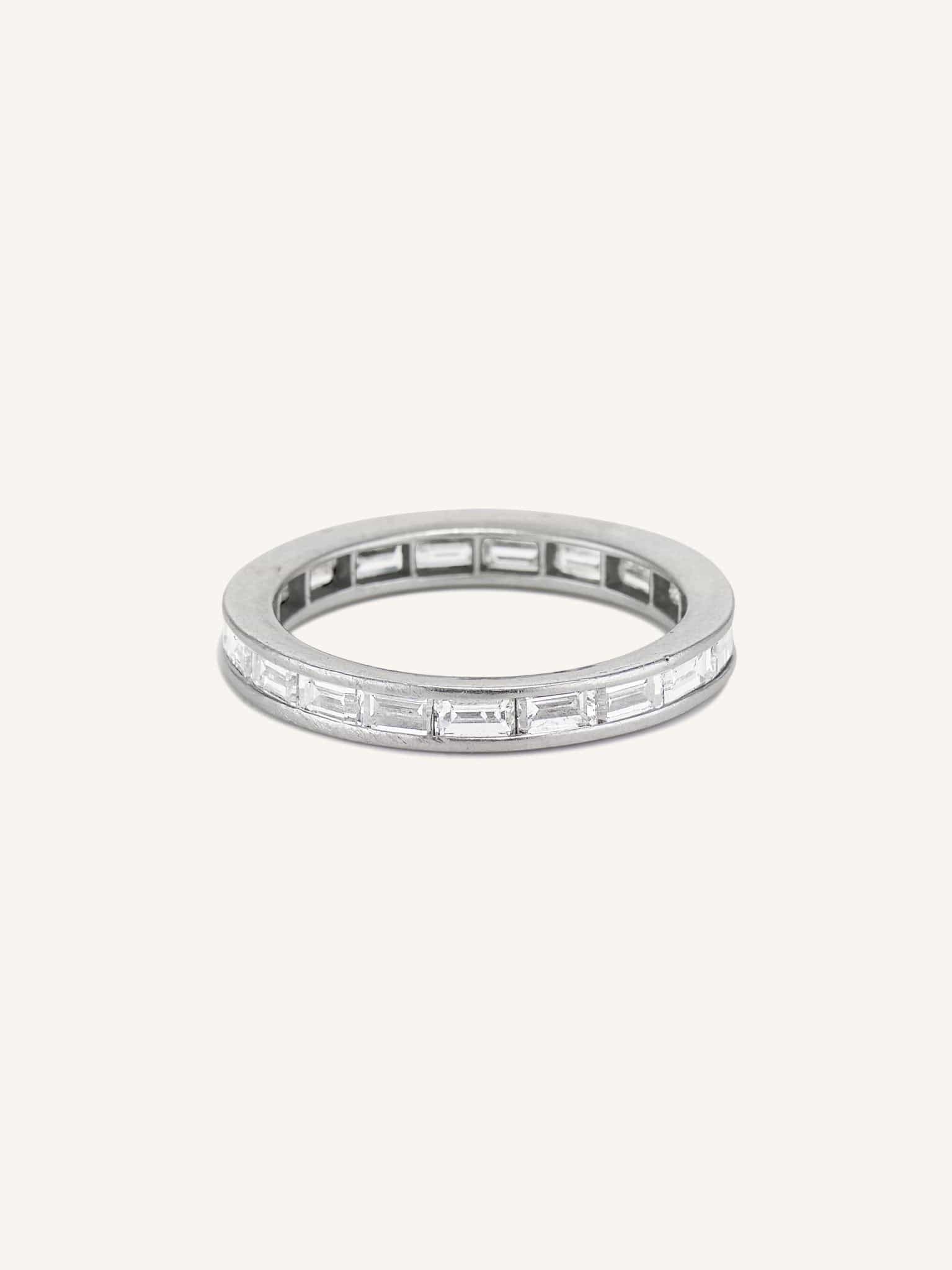 Tiffany & Co. Art Deco 2.10 Carat Baguette Cut Diamond Eternity Band Size 7