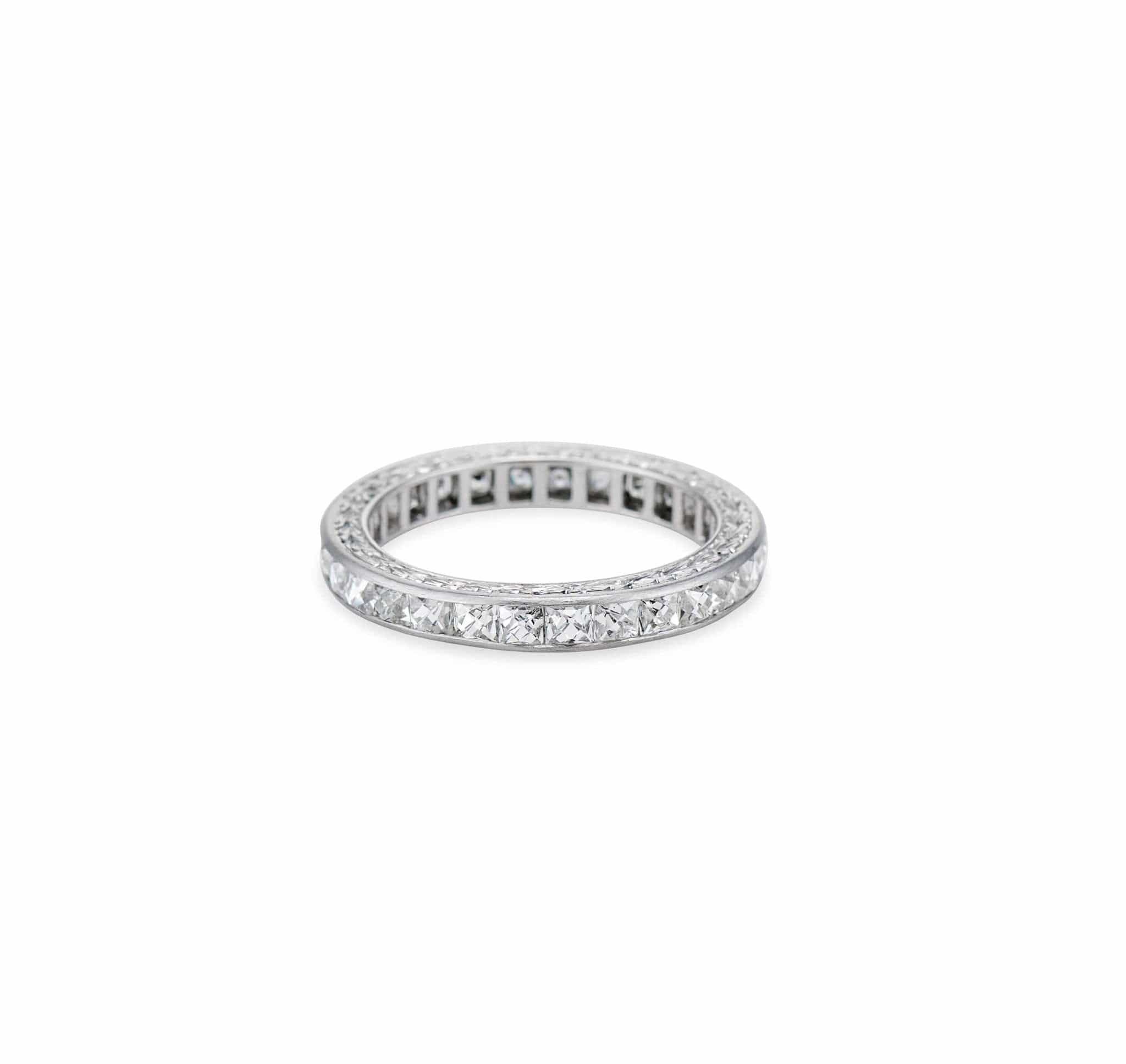 Art Deco 2.50 Carat French-Cut Diamond Eternity Ring (5458)