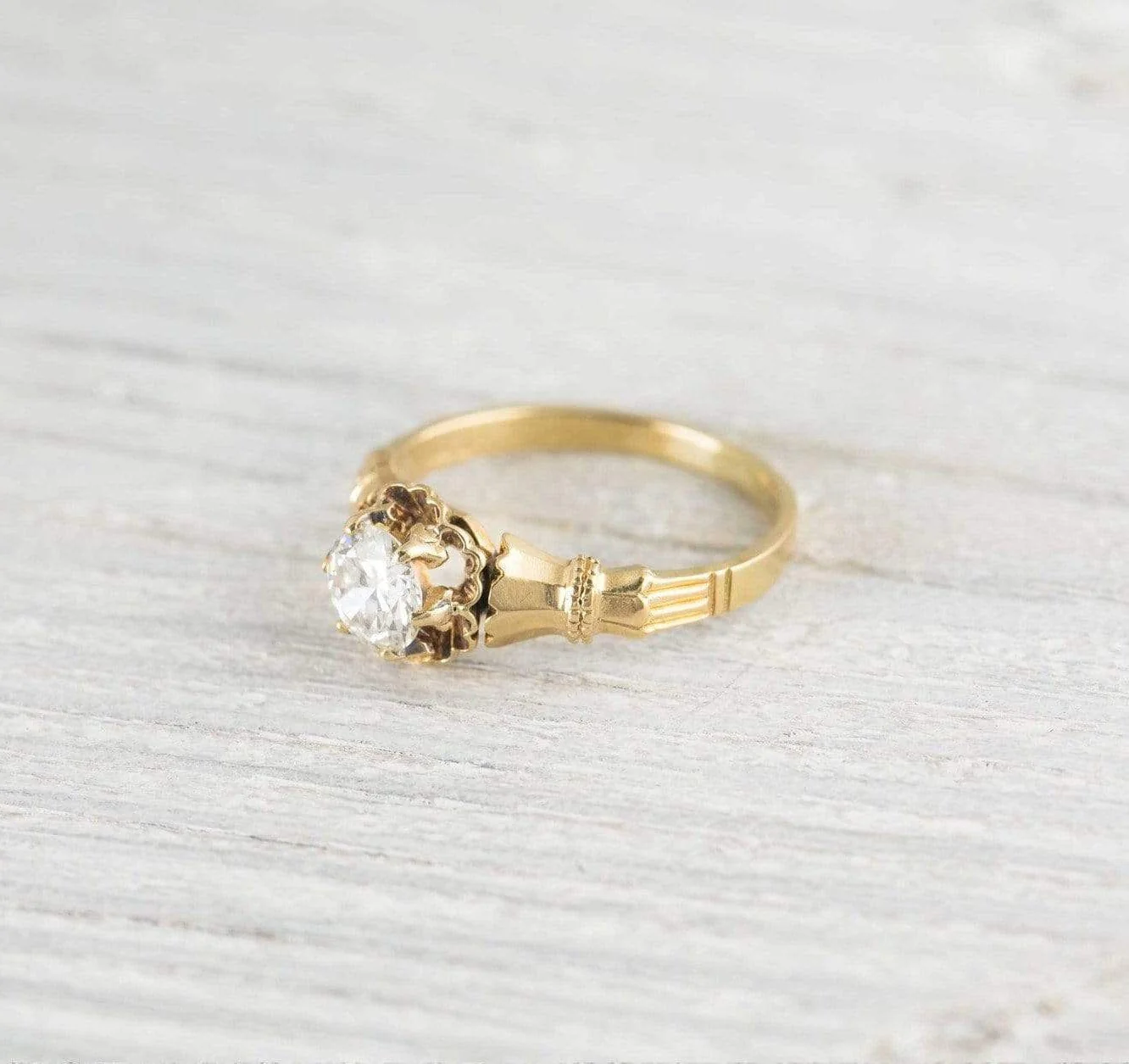 .60 Carat Antique Diamond & Gold Buttercup Engagement Ring