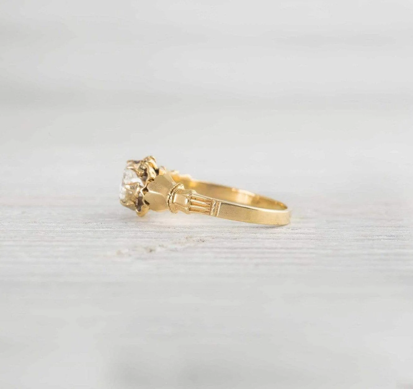.60 Carat Antique Diamond & Gold Buttercup Engagement Ring - Image 3